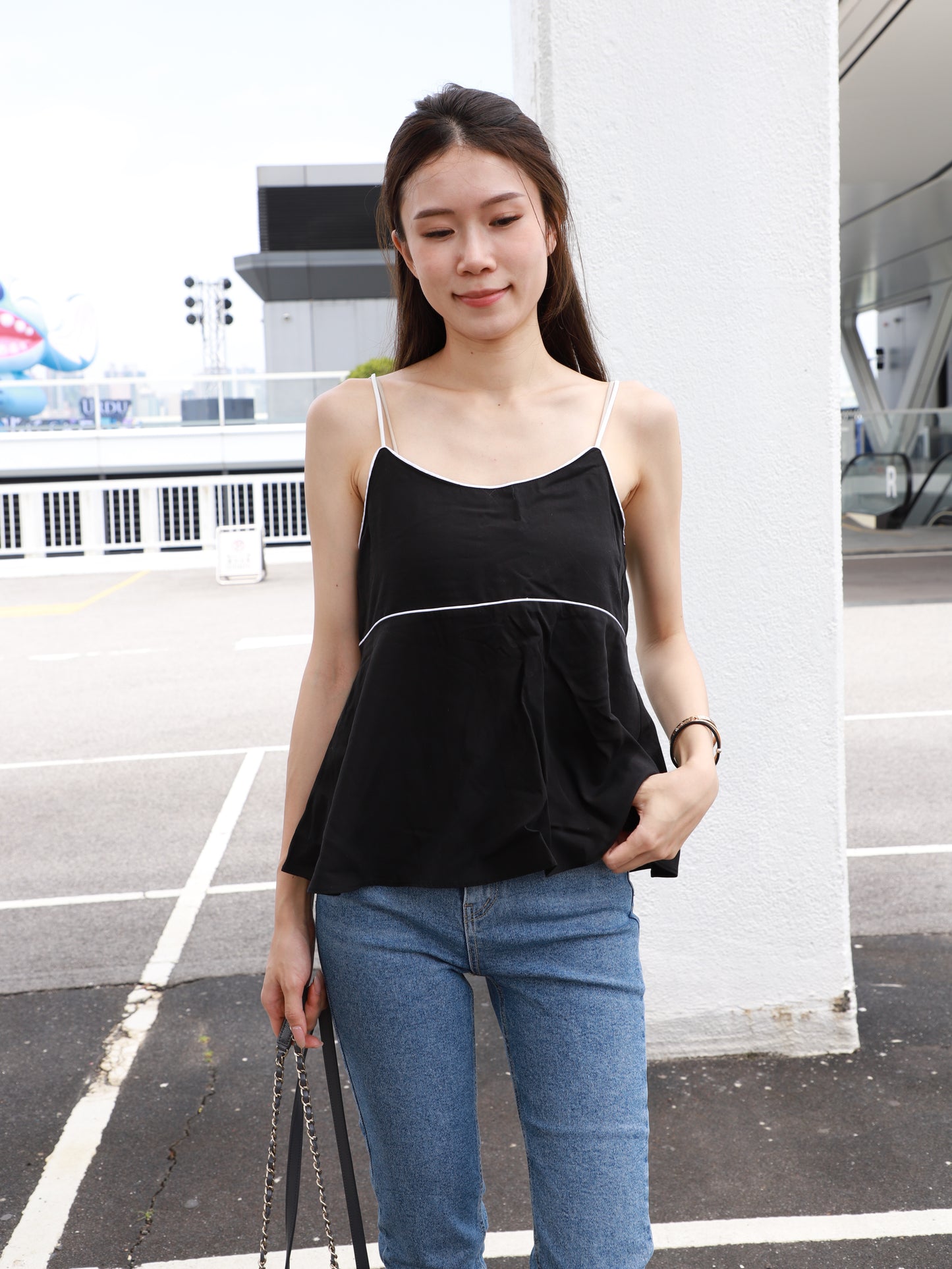 One Lined Chiffon Tank Top