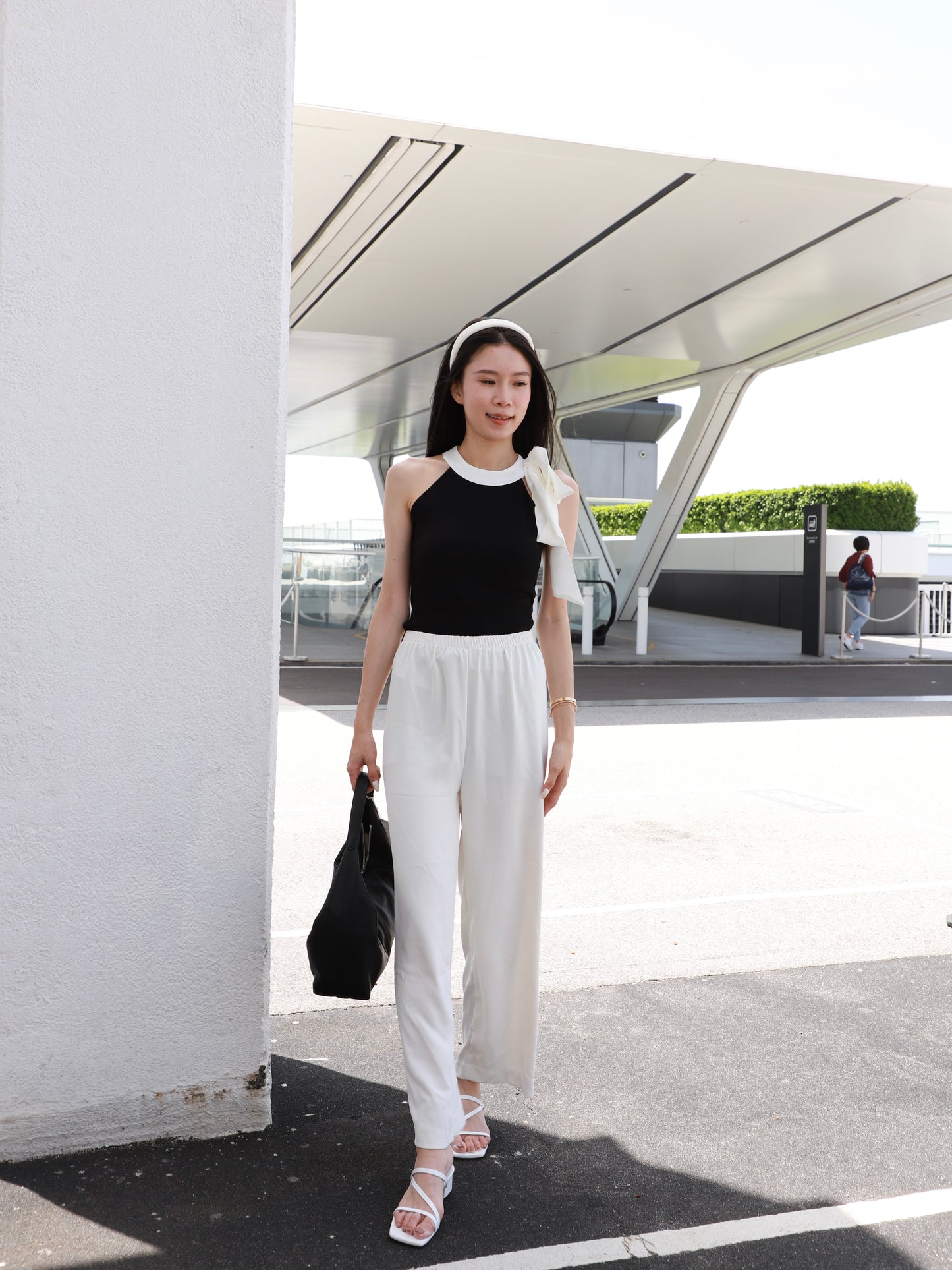Mix Ribbon Crewneck Tank Top