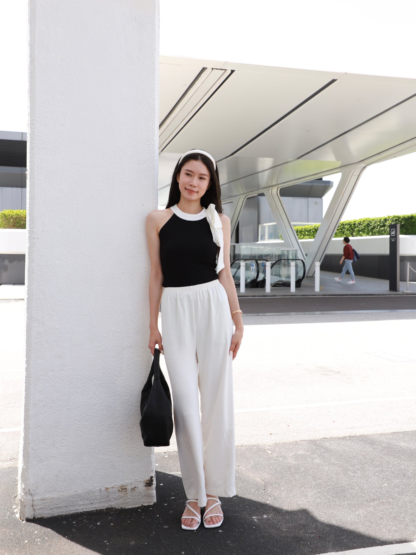 Mix Ribbon Crewneck Tank Top