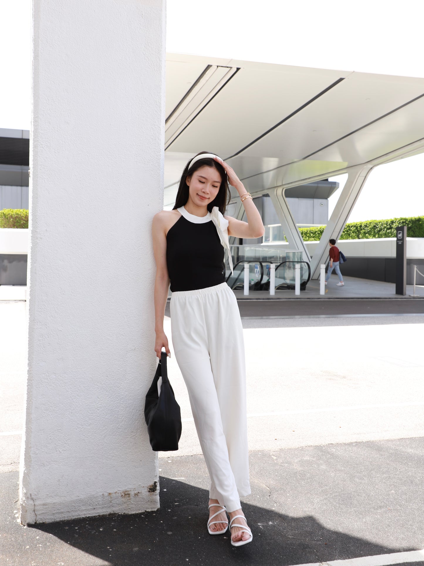 Mix Ribbon Crewneck Tank Top
