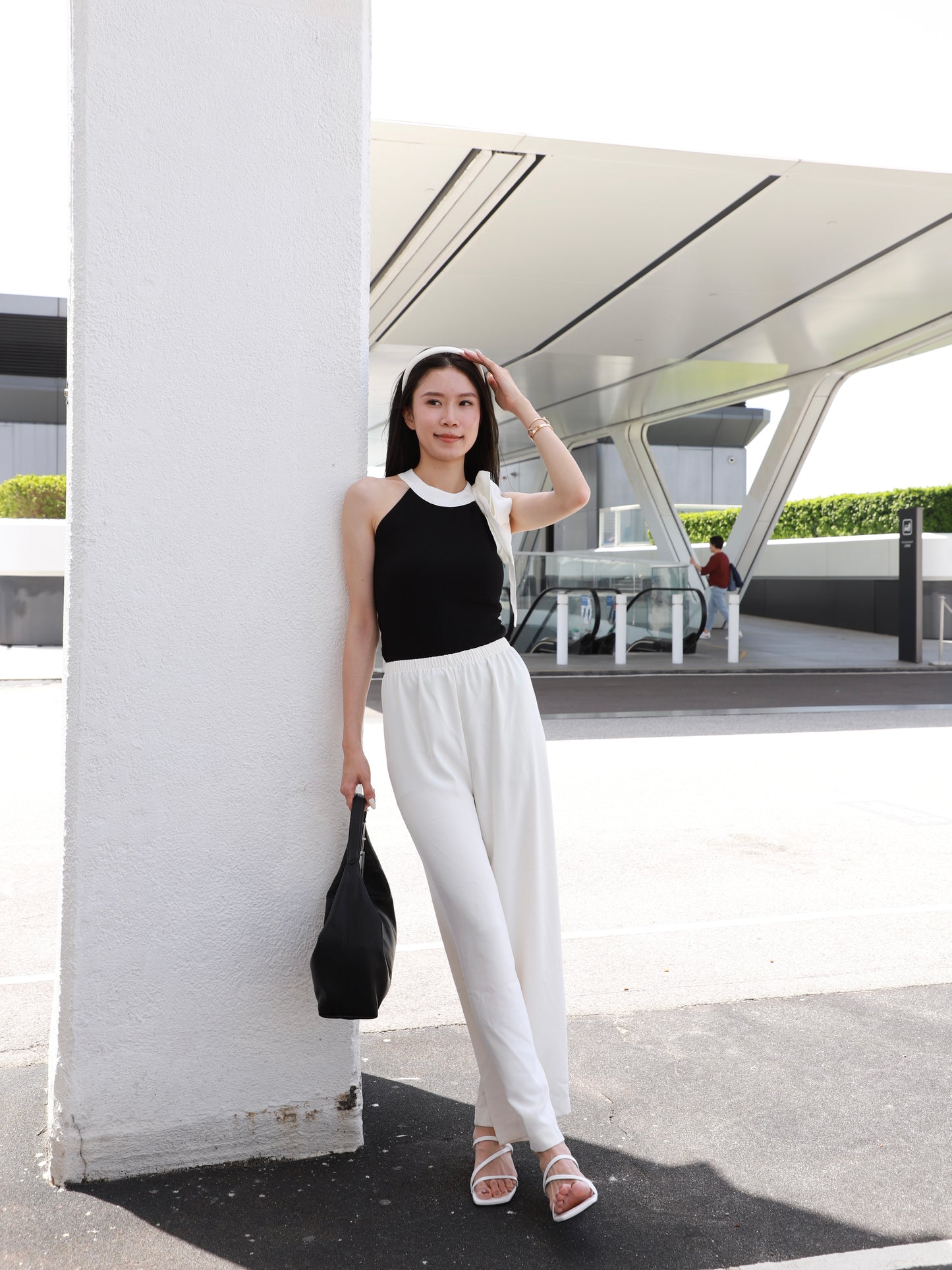 Mix Ribbon Crewneck Tank Top