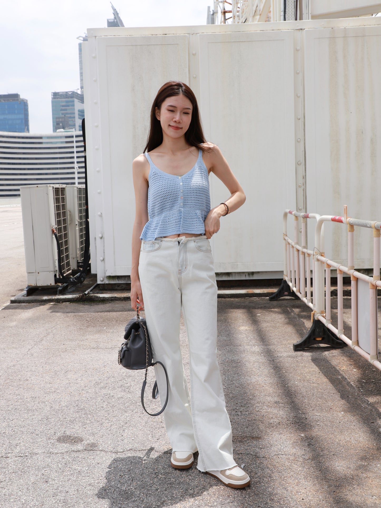 Low Waist Ruffles Wide Leg Jeans