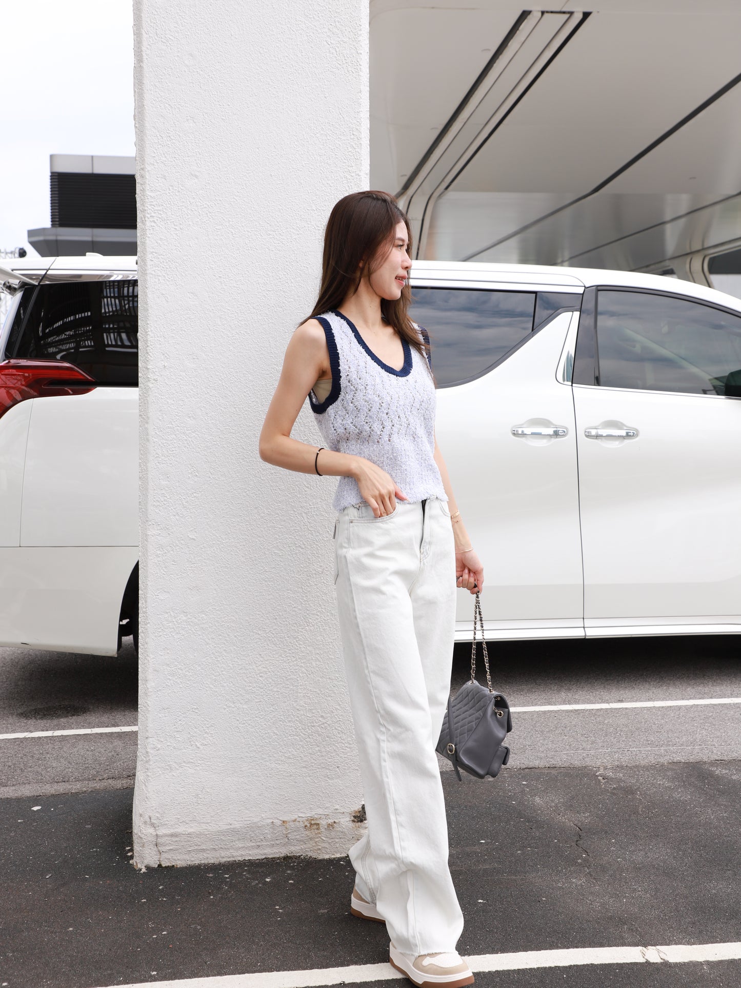 Stylish Tweed Tank Top