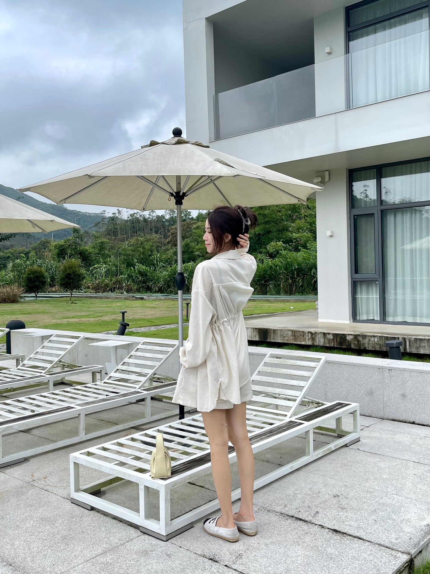 Linen Tie Waist Shirt & Shorts Set