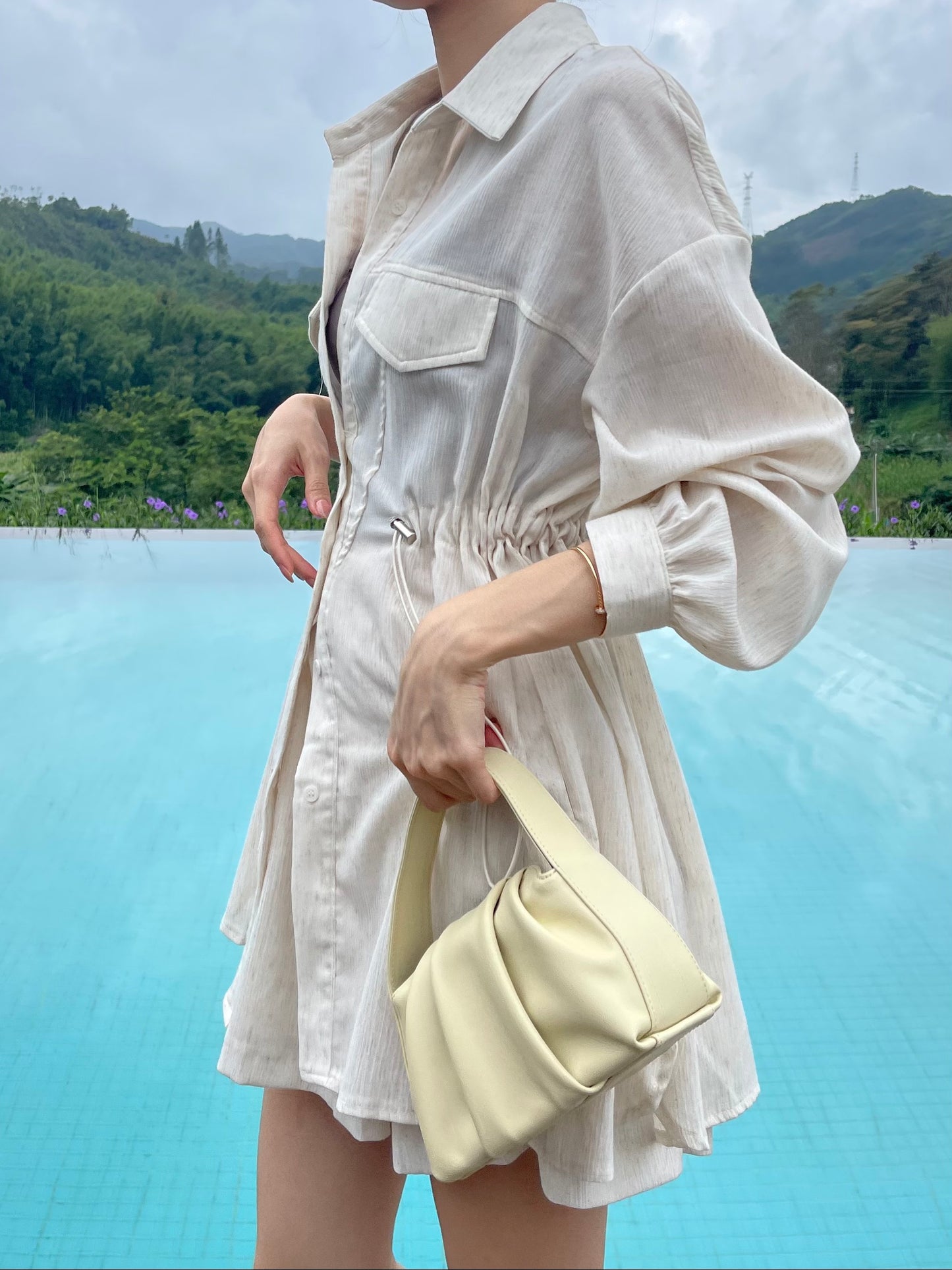 Linen Tie Waist Shirt & Shorts Set
