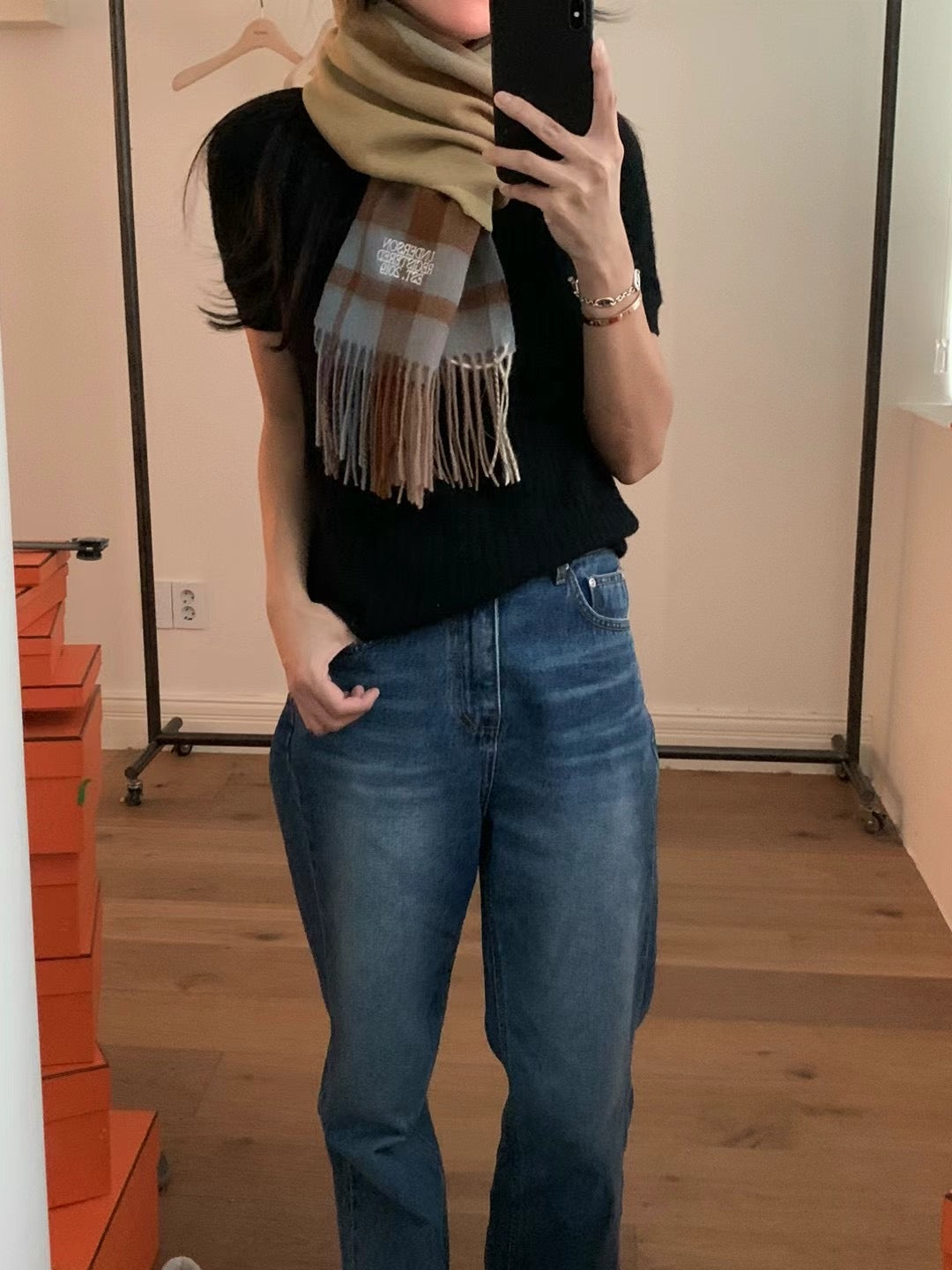 Vintage Checked Scarf