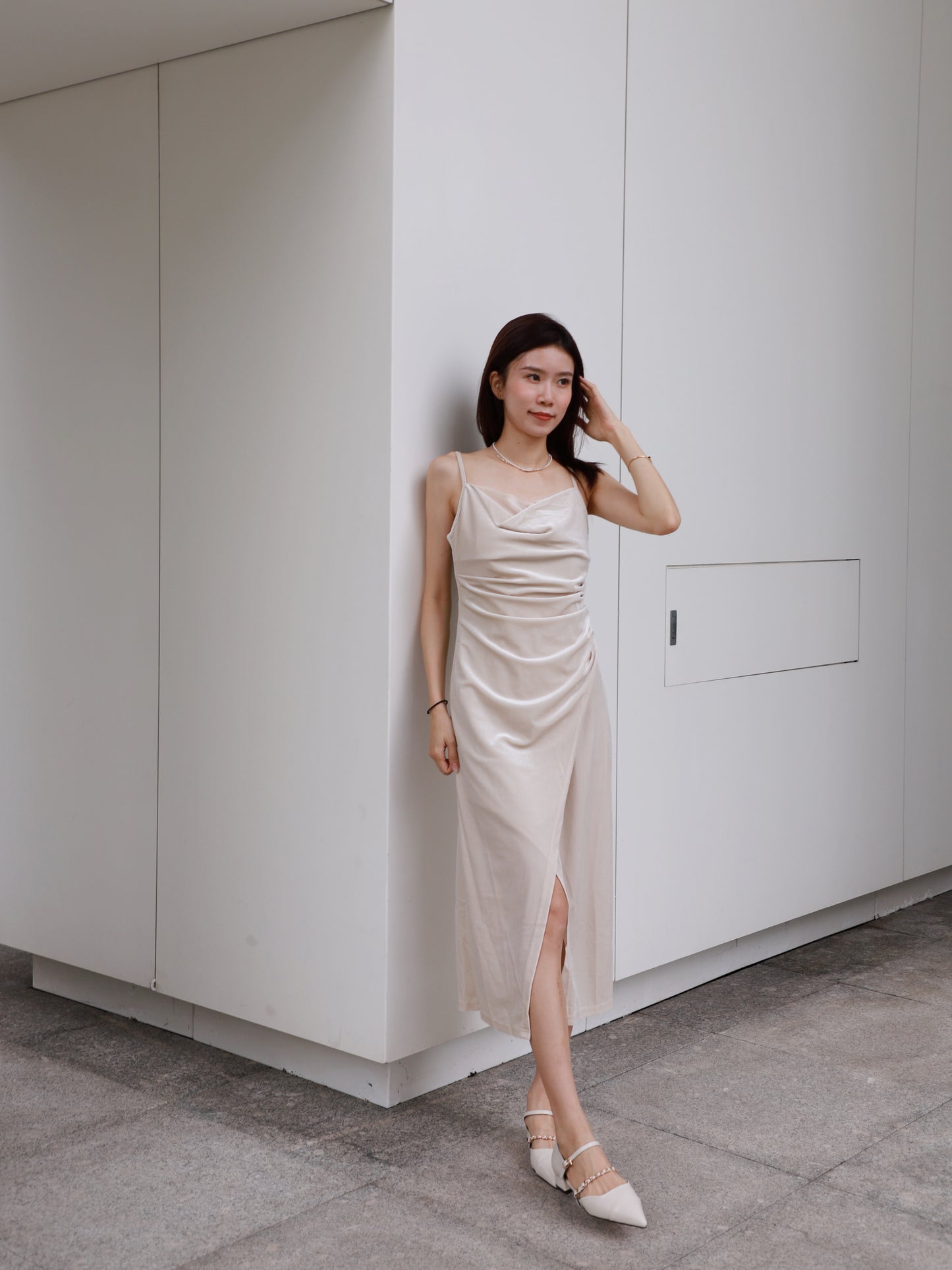 Velvet Slit Maxi Dress