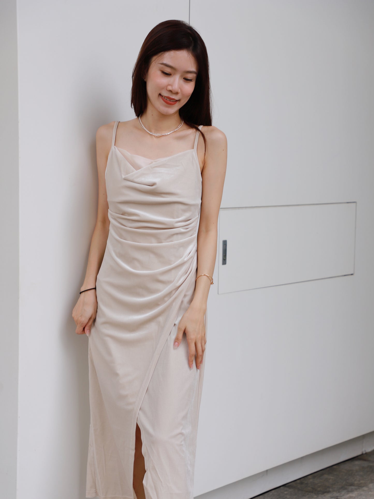 Velvet Slit Maxi Dress