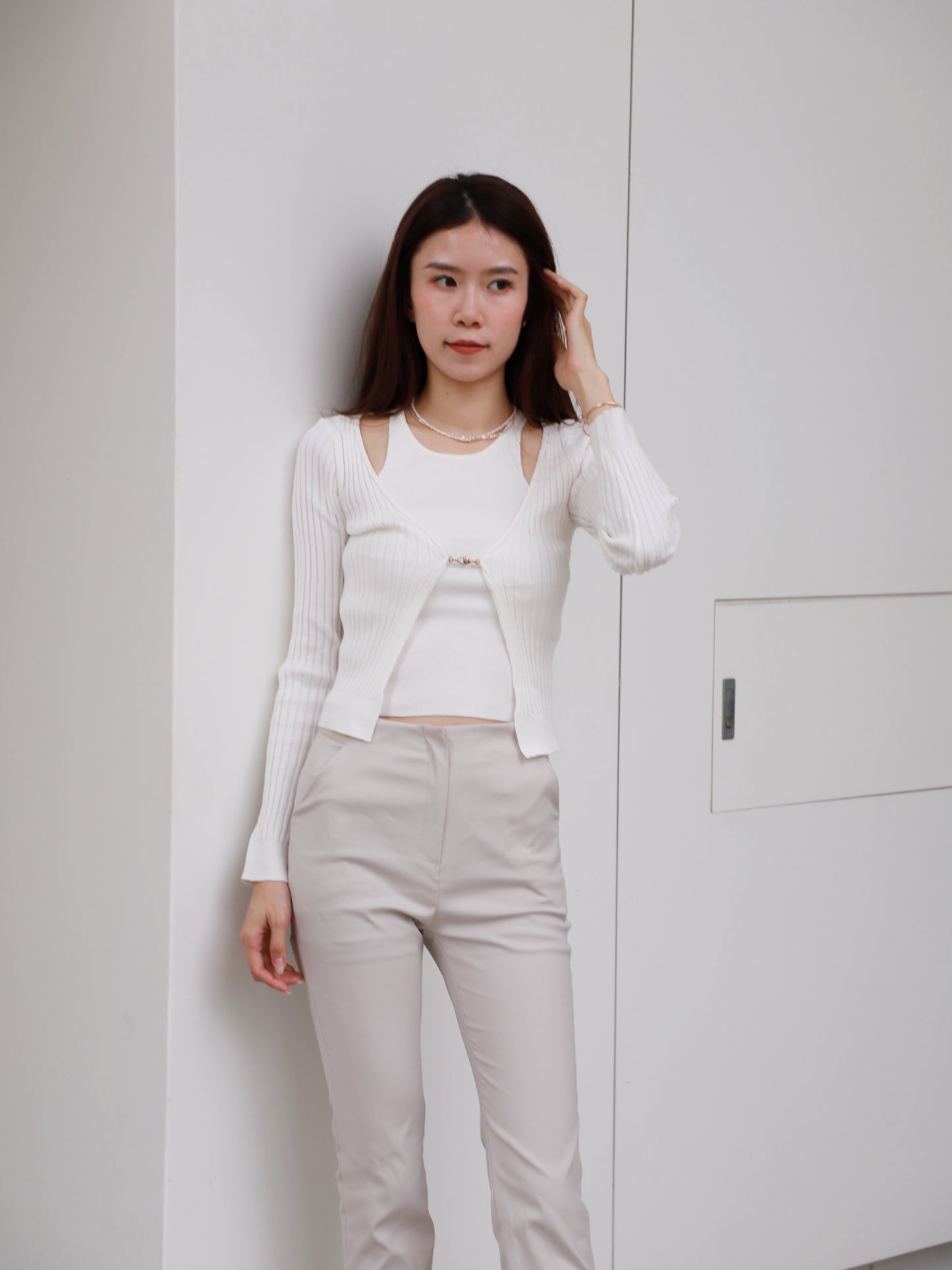 Button Up Cardigan with Vest Set