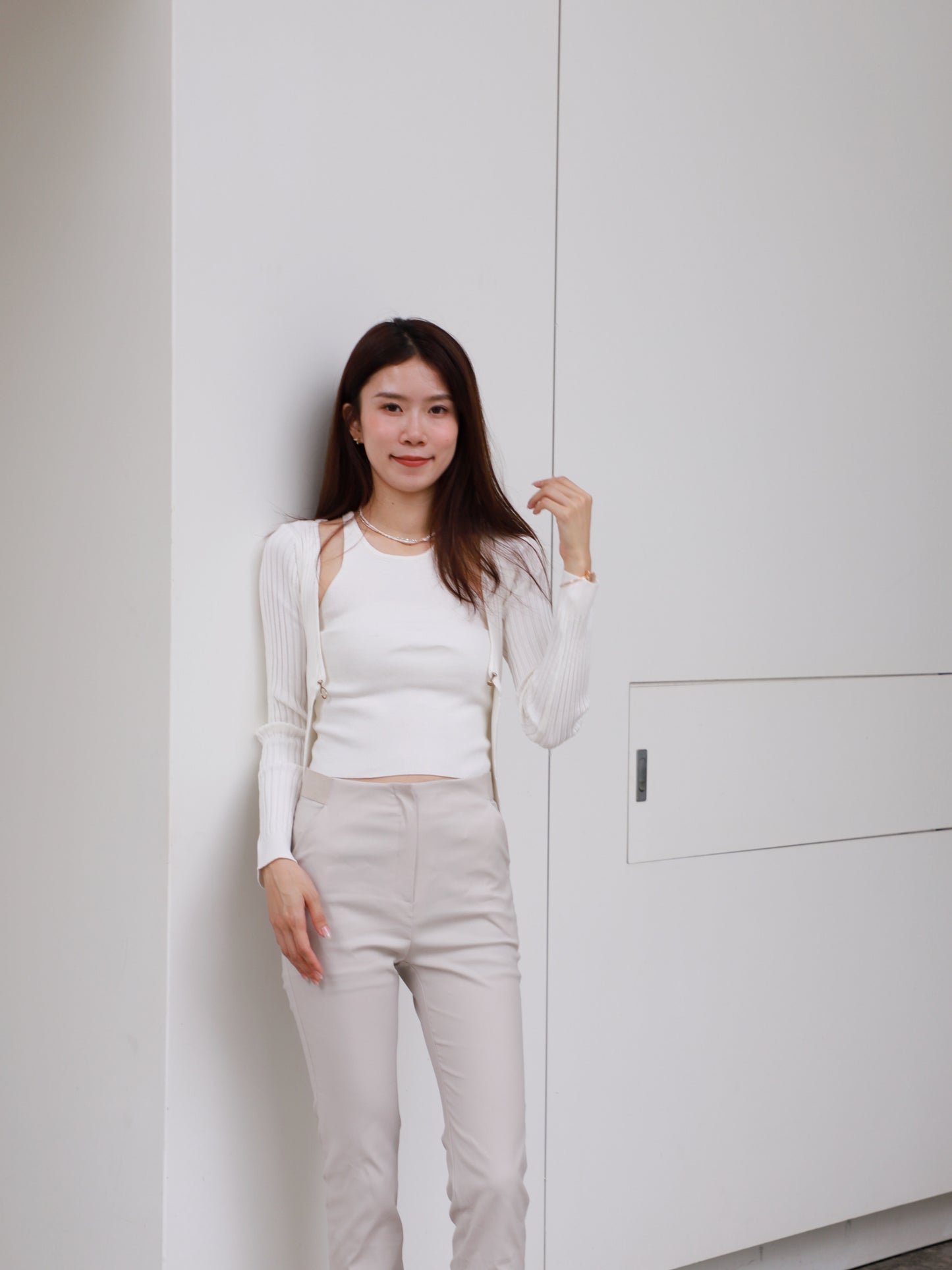 Button Up Cardigan with Vest Set