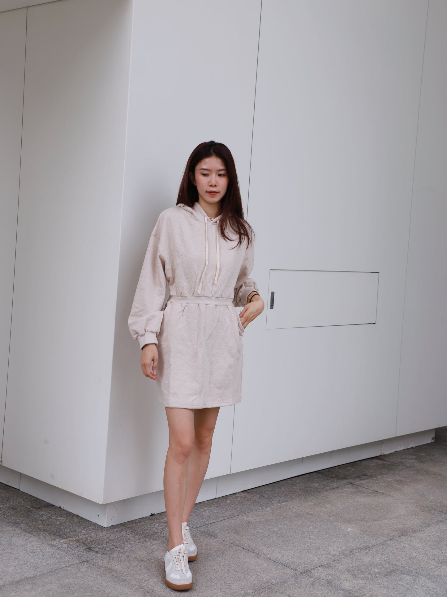 Cross at back Hoodie Mini Dress
