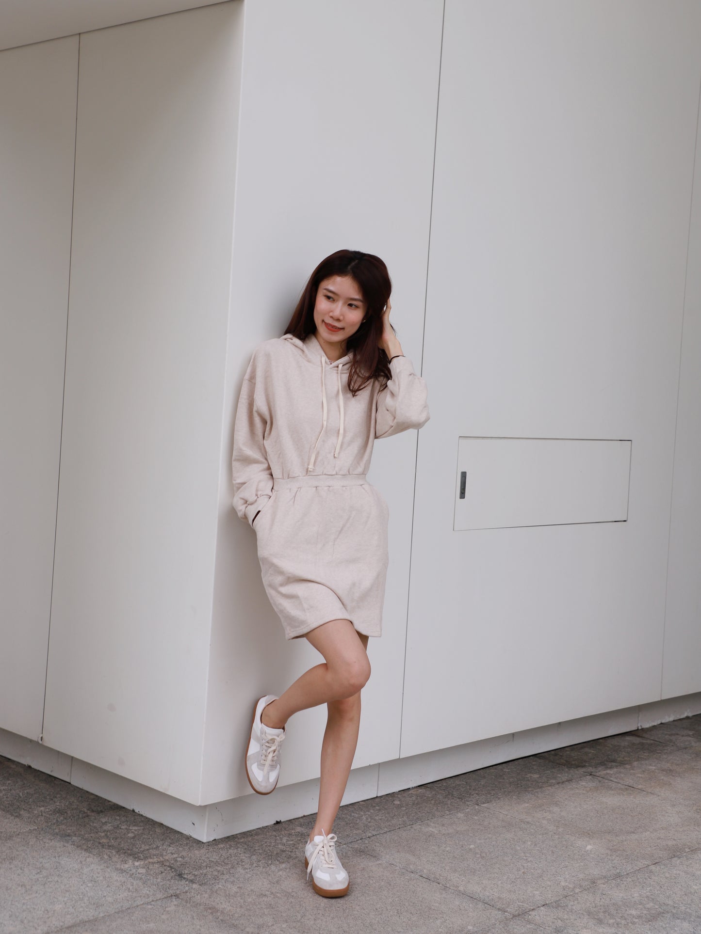Cross at back Hoodie Mini Dress