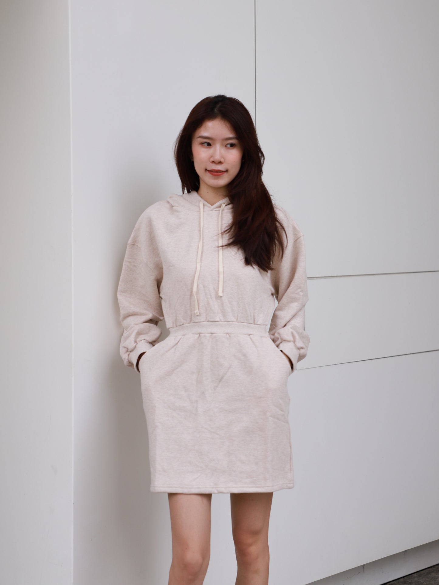 Cross at back Hoodie Mini Dress