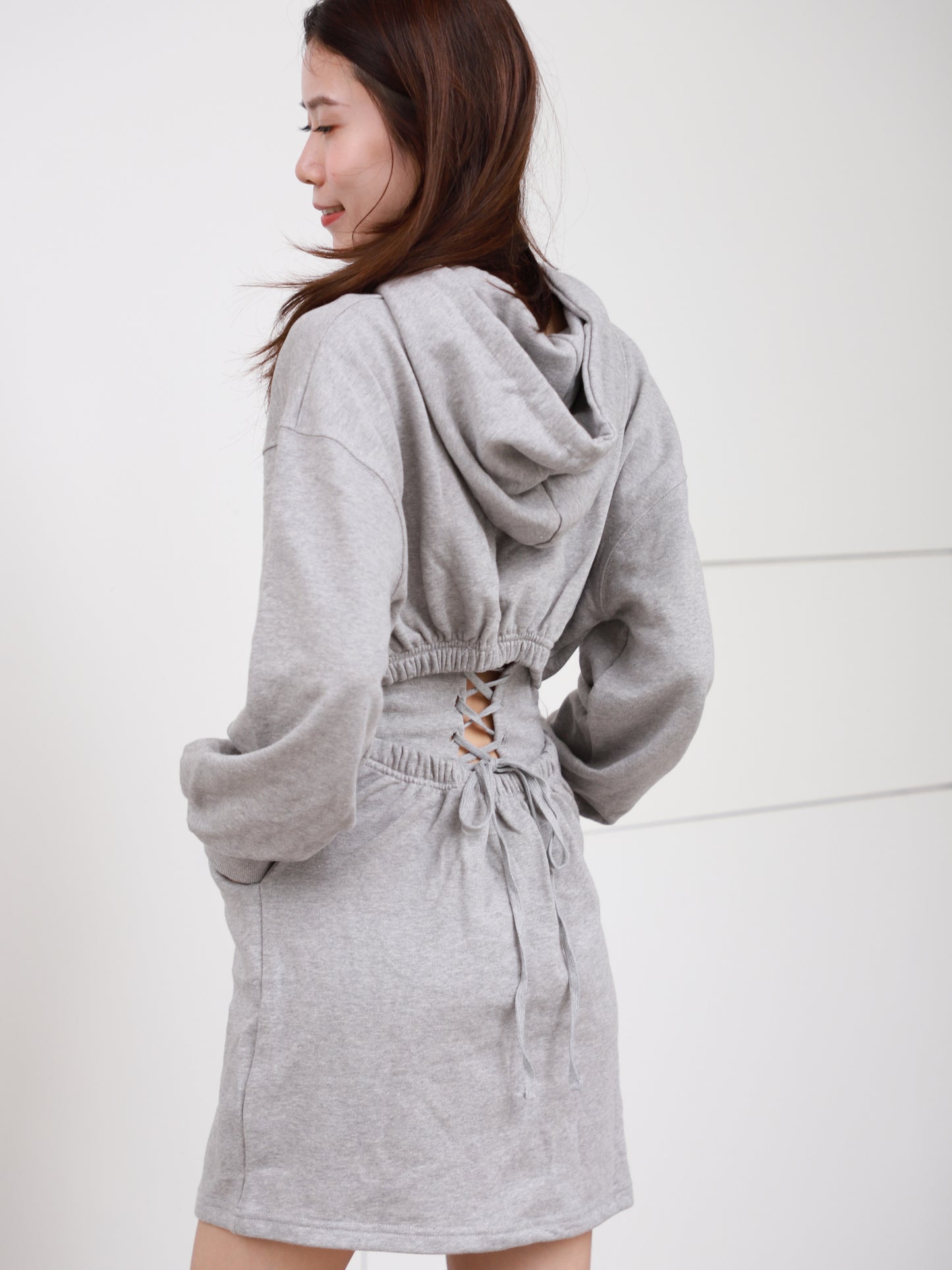 Cross at back Hoodie Mini Dress