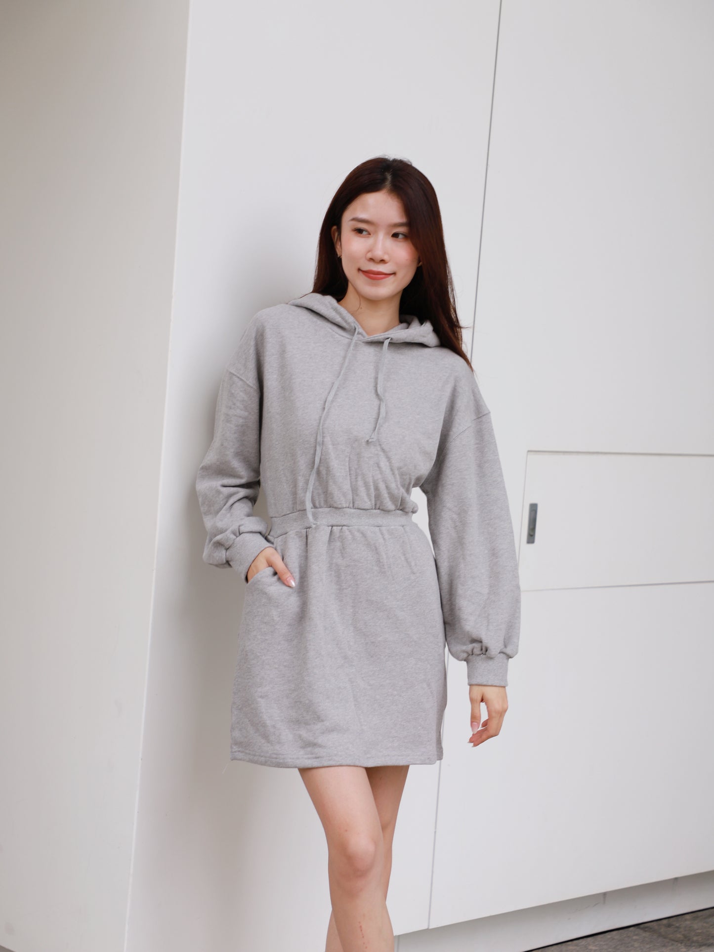 Cross at back Hoodie Mini Dress