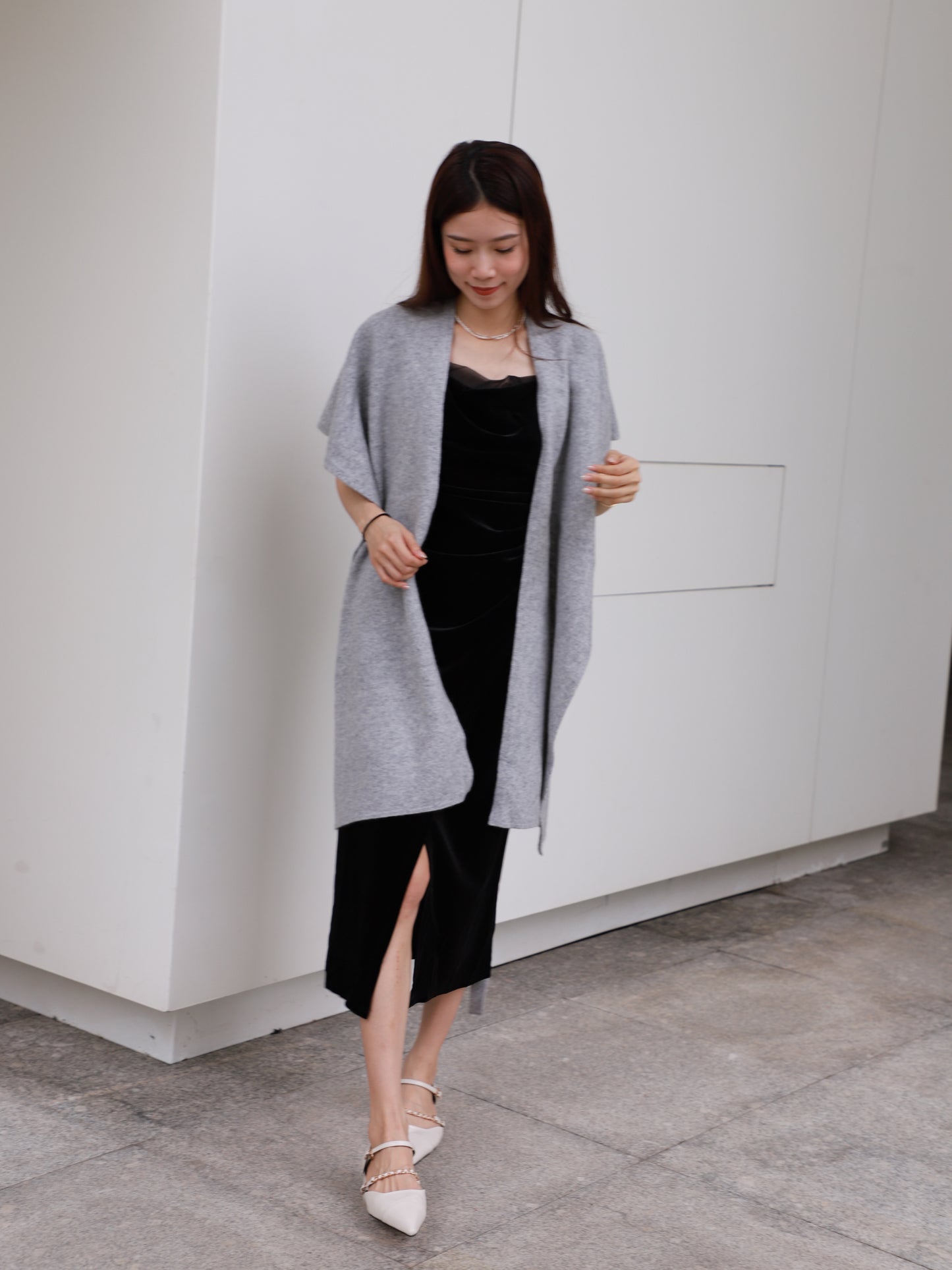 Velvet Slit Maxi Dress