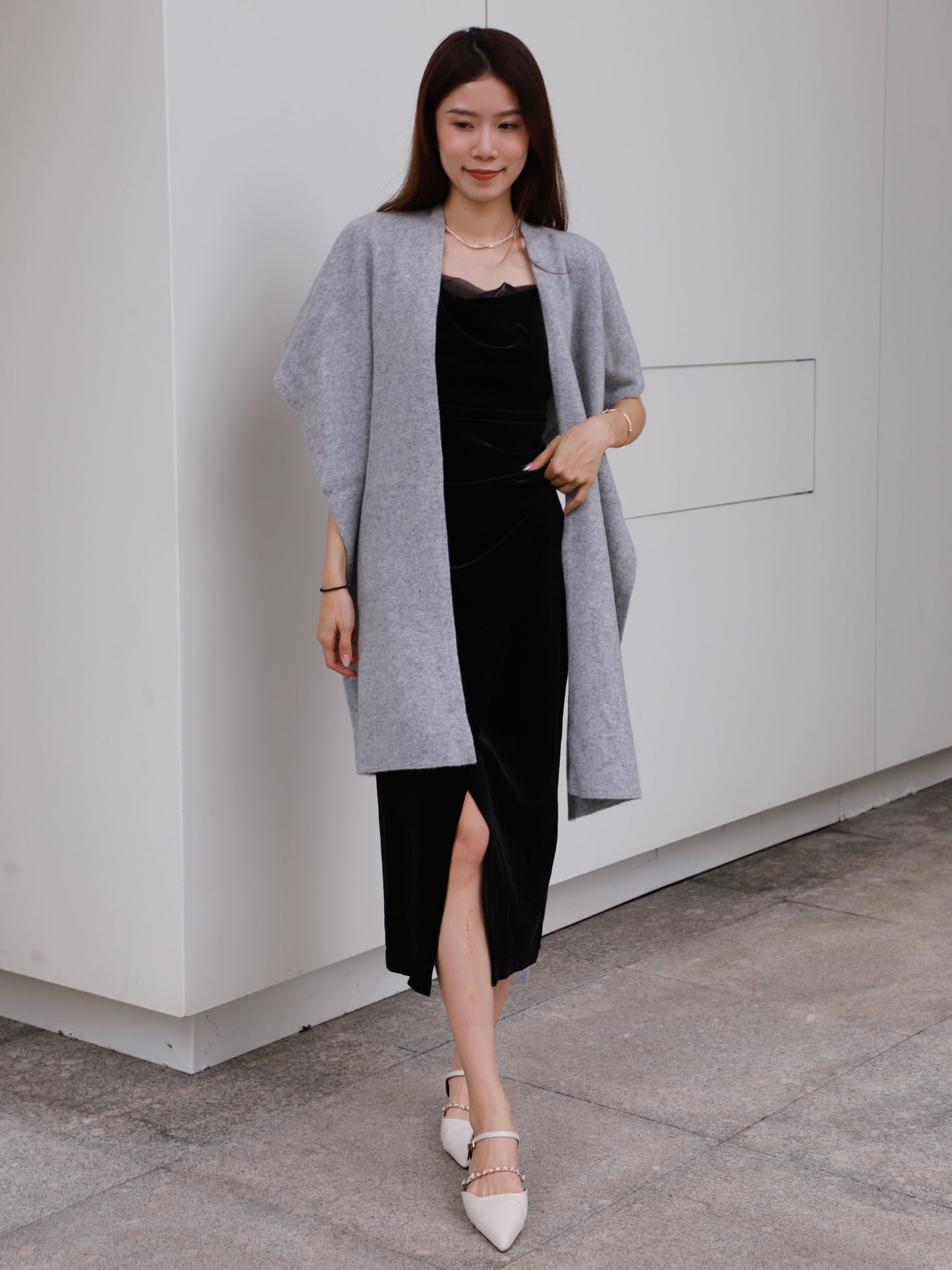 Velvet Slit Maxi Dress