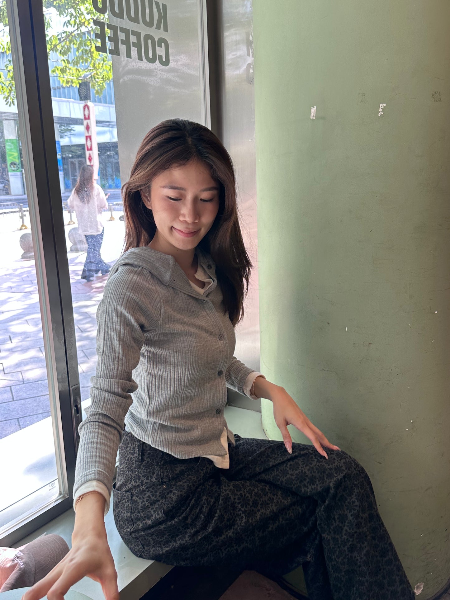 Mix Colour Cardigan with Hat