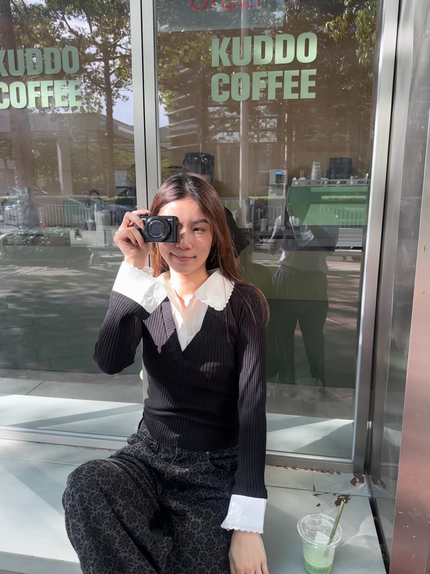 Knitted Shirt Like Long Sleeves Top