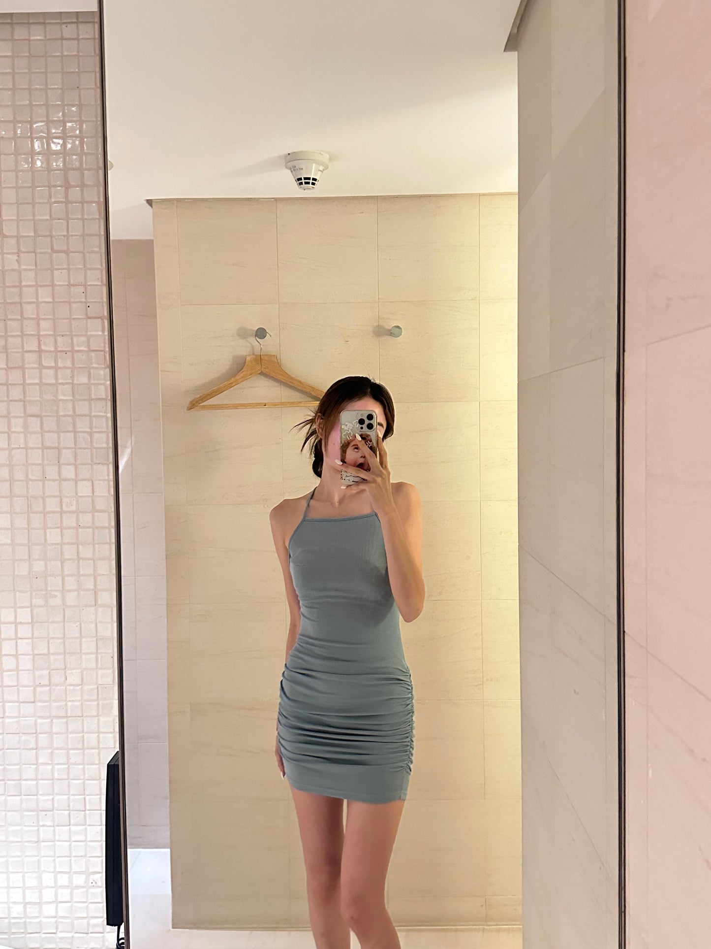 Cross at Back Mini Dress (with pads)