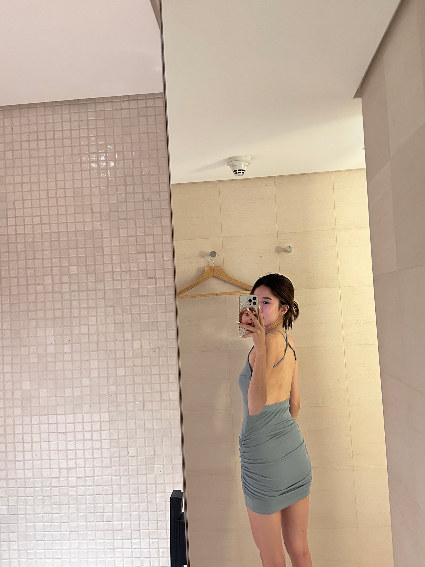 Cross at Back Mini Dress (with pads)