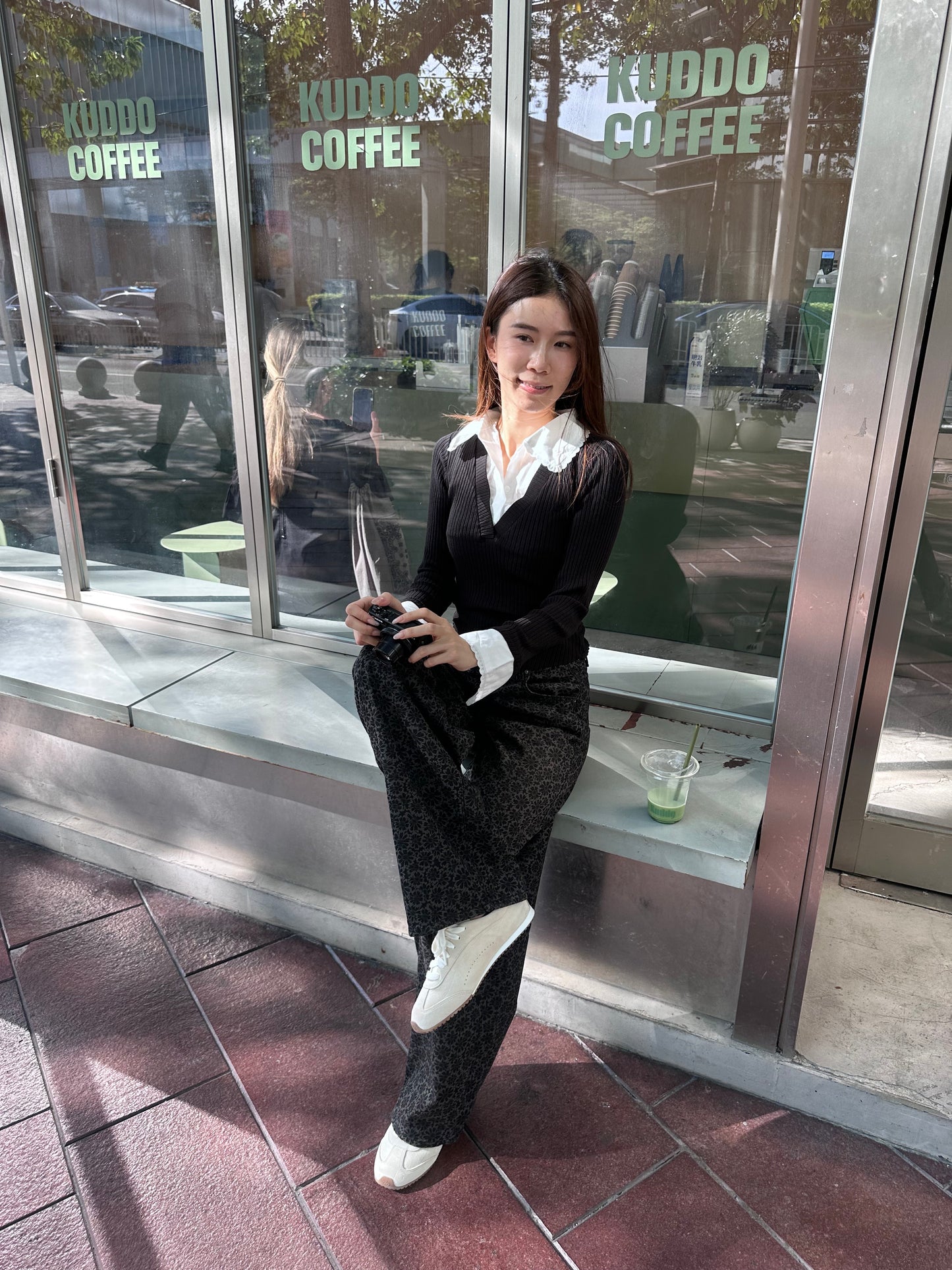 Knitted Shirt Like Long Sleeves Top