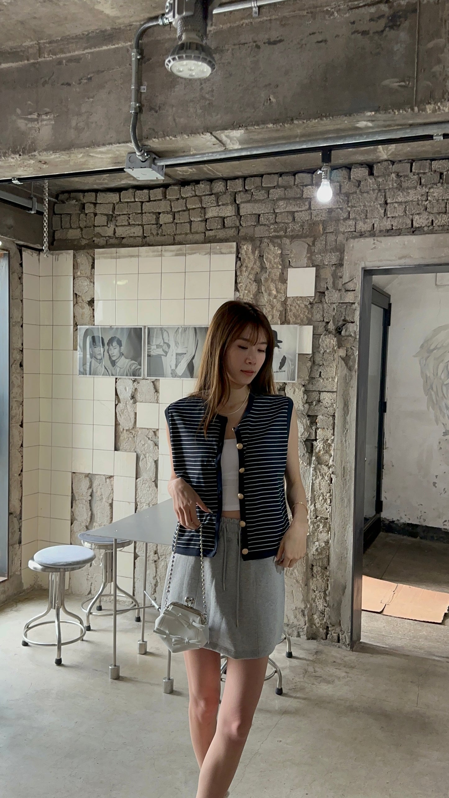 Striped Gold Button Vest