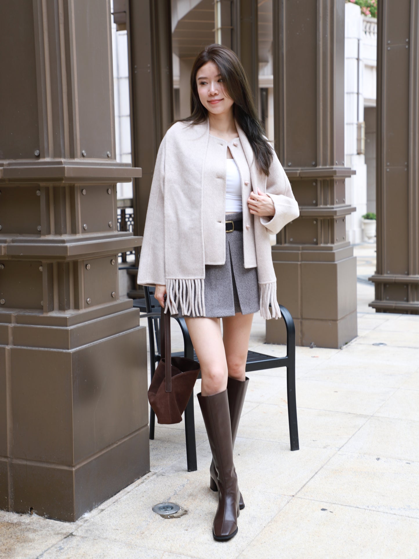 Wool with Scarf Horn Jacket