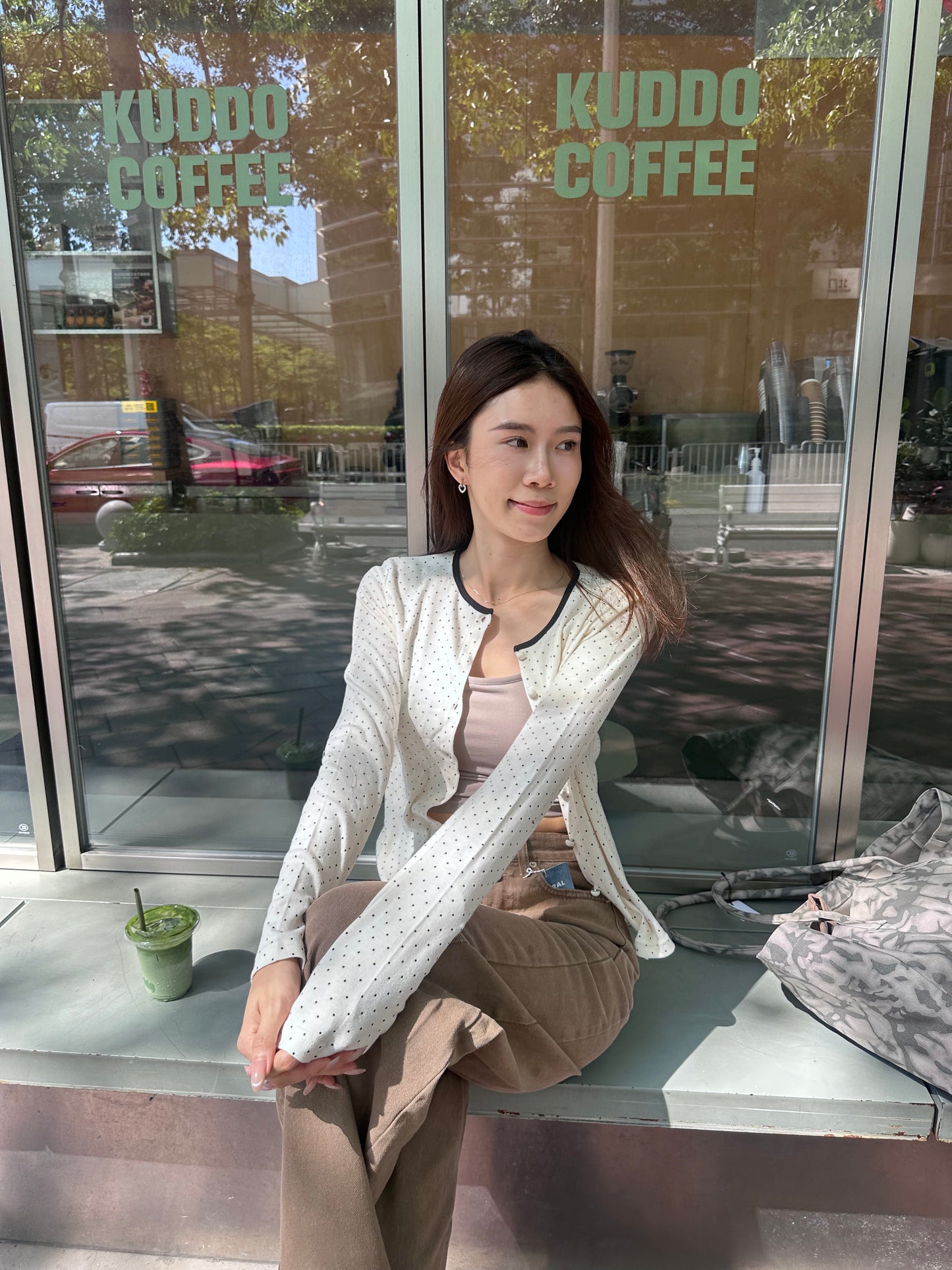 Dotted Cotton Cardigan