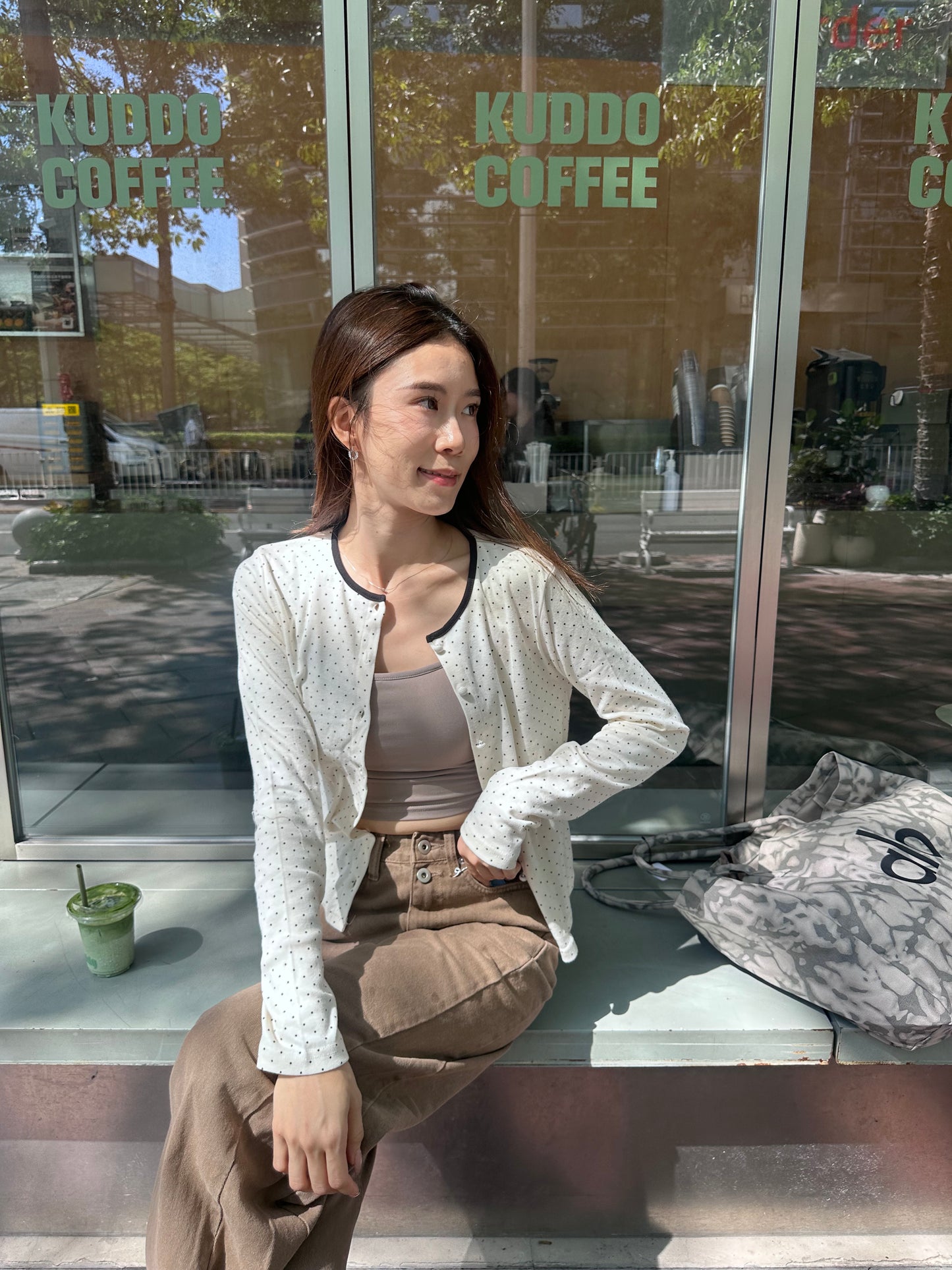 Dotted Cotton Cardigan