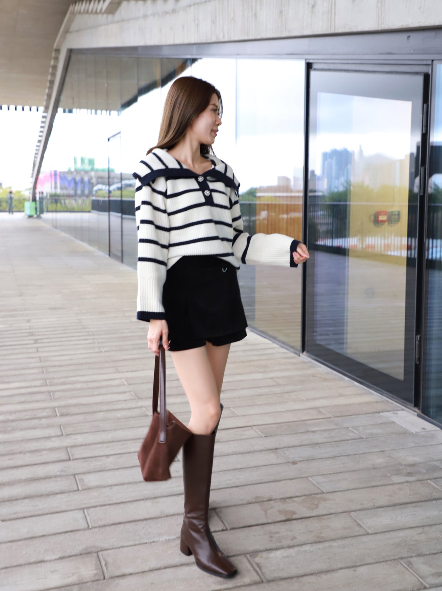 Striped Flowery Sweater