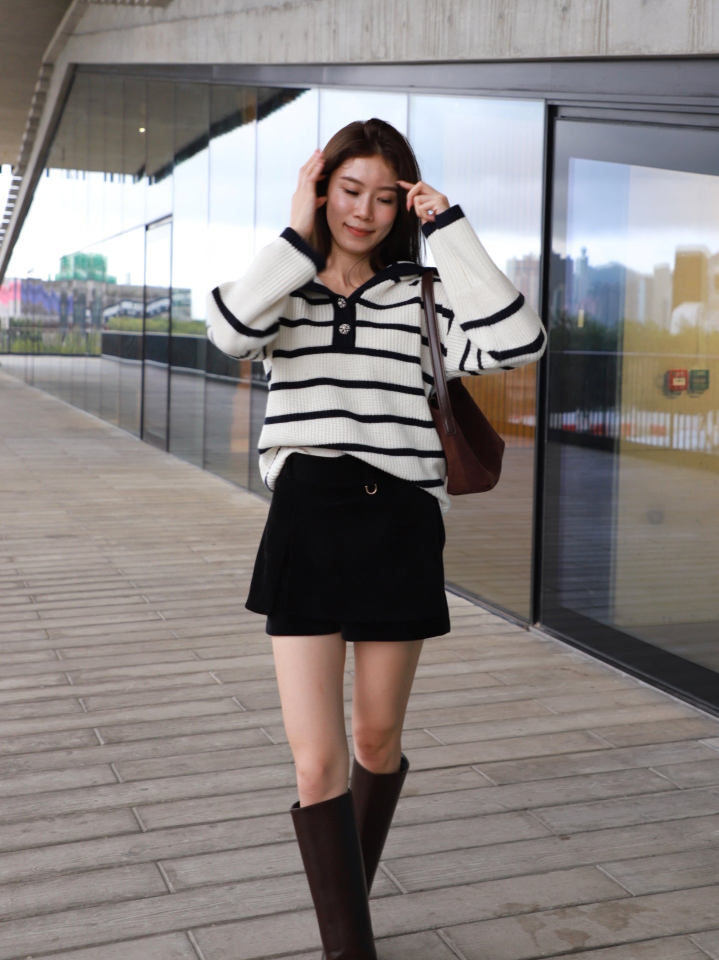 Striped Flowery Sweater