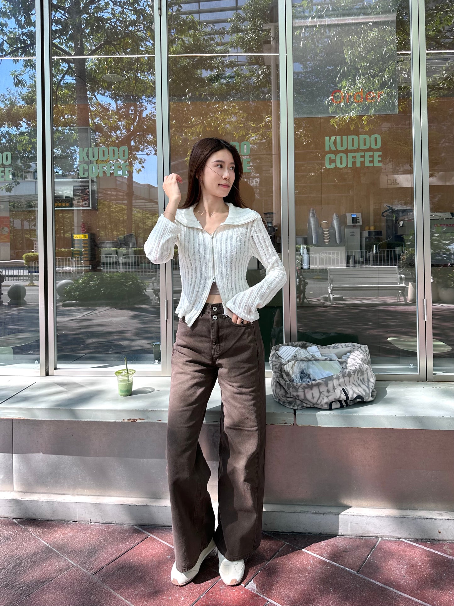 Double Button Autumn Denim Jeans
