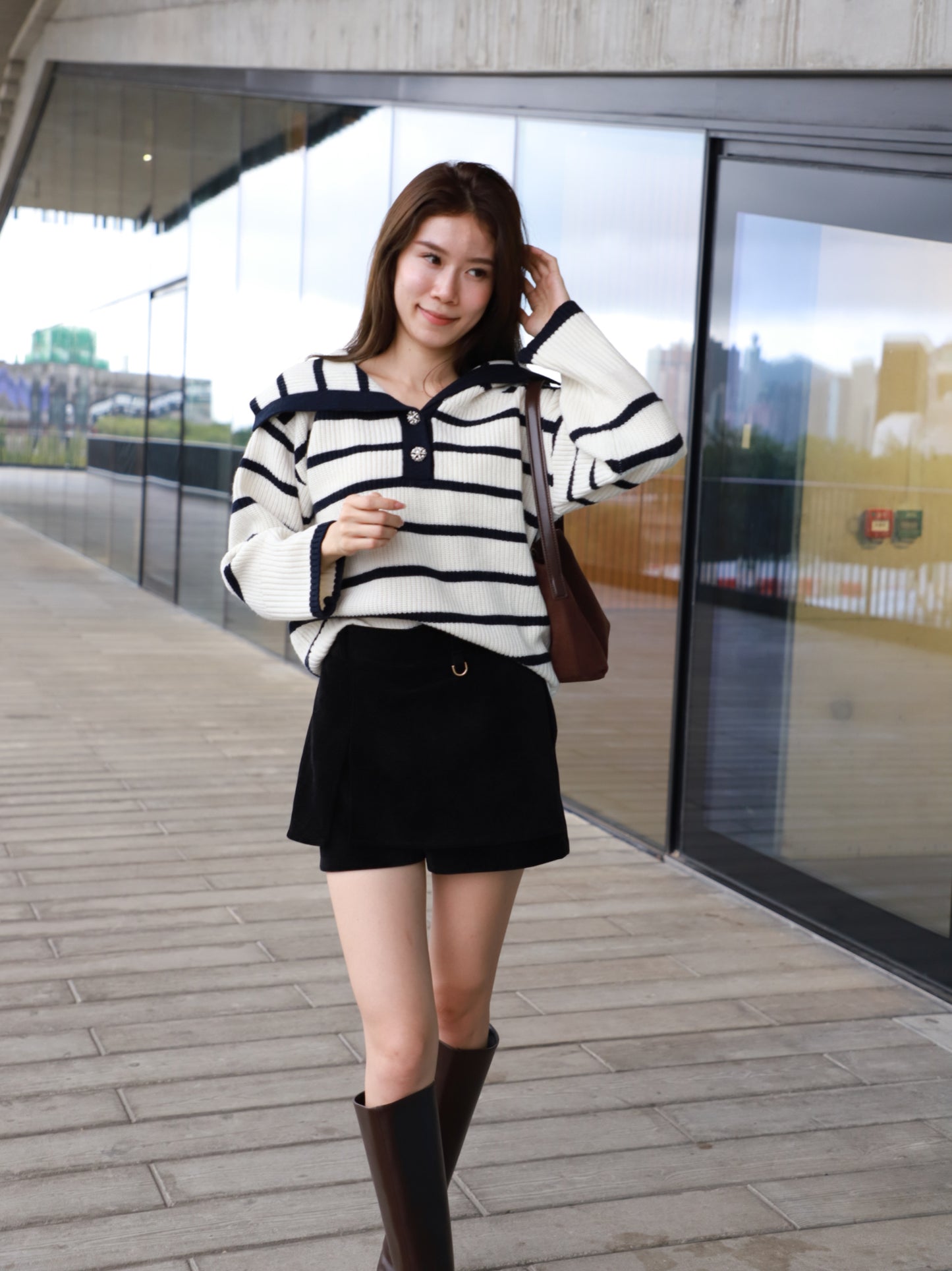 Striped Flowery Sweater