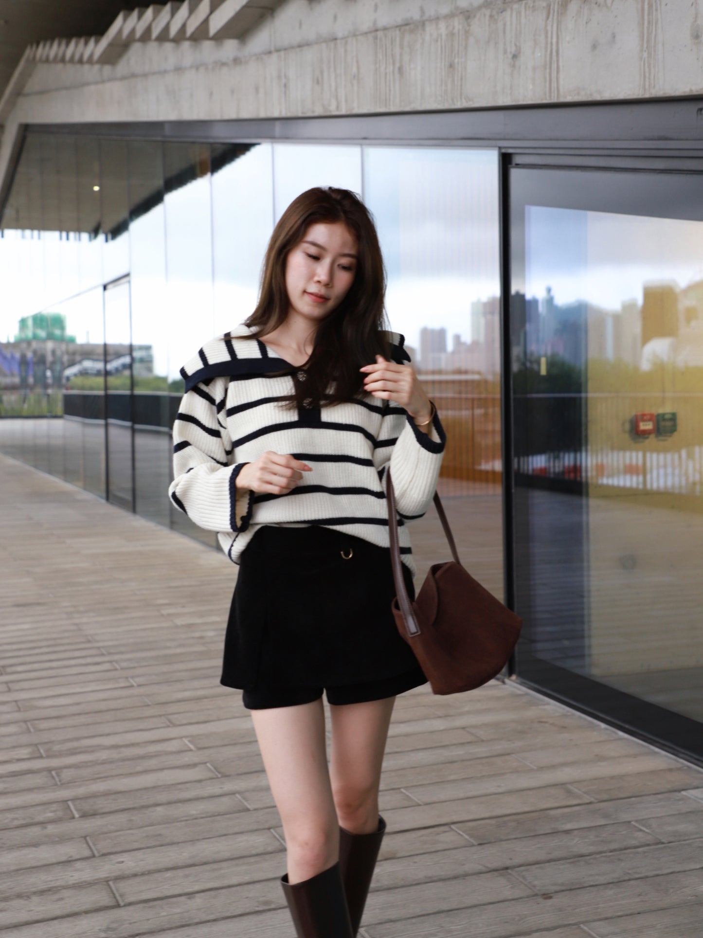 Striped Flowery Sweater