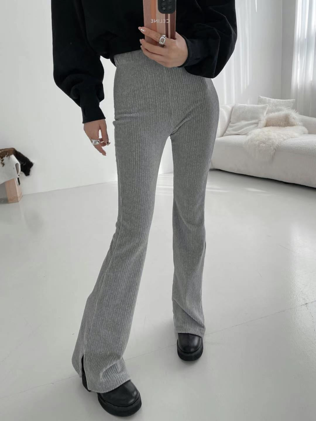 Velvet High Waist Flare Pants
