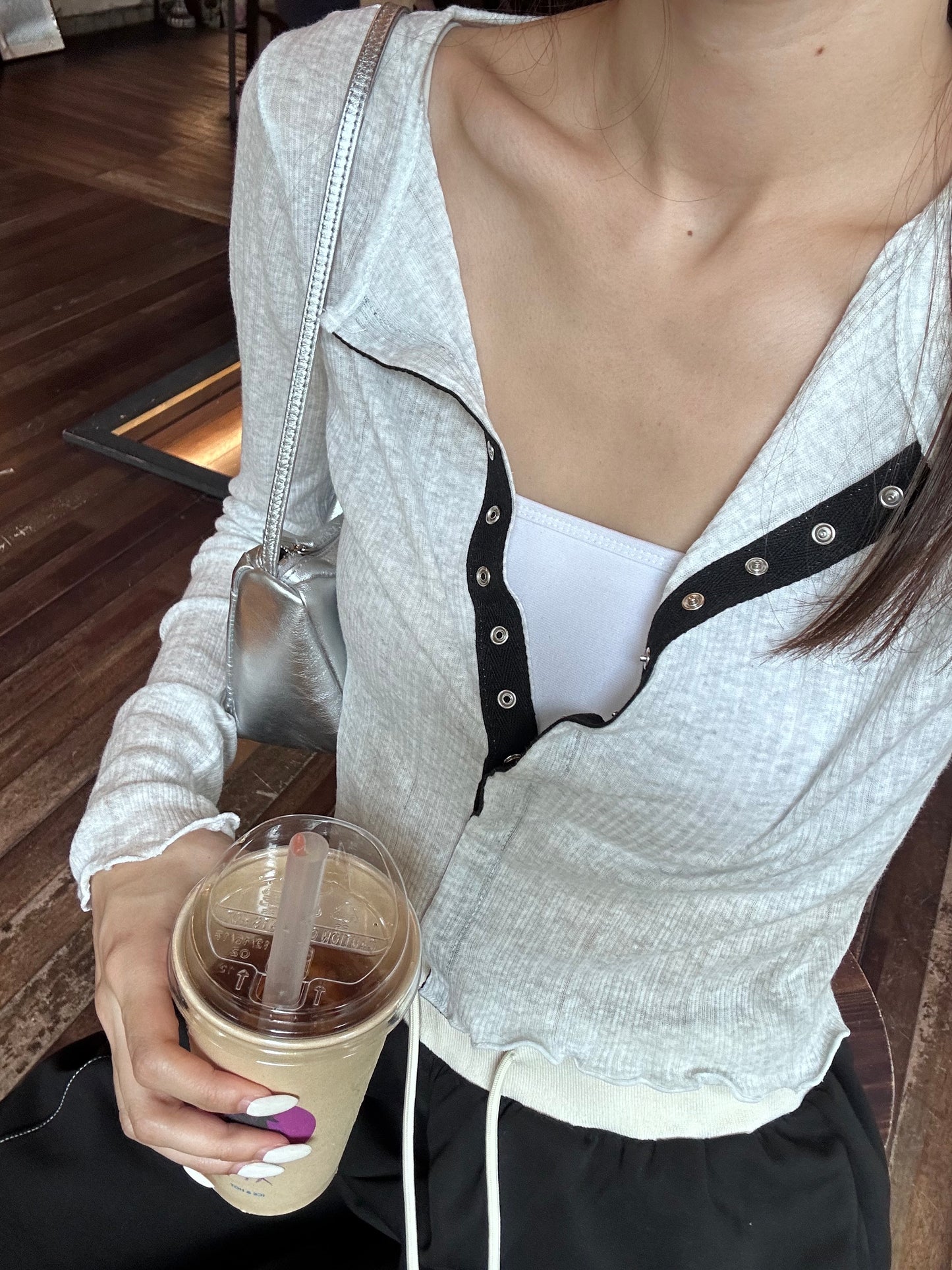 Half Colour Thin Cardigan