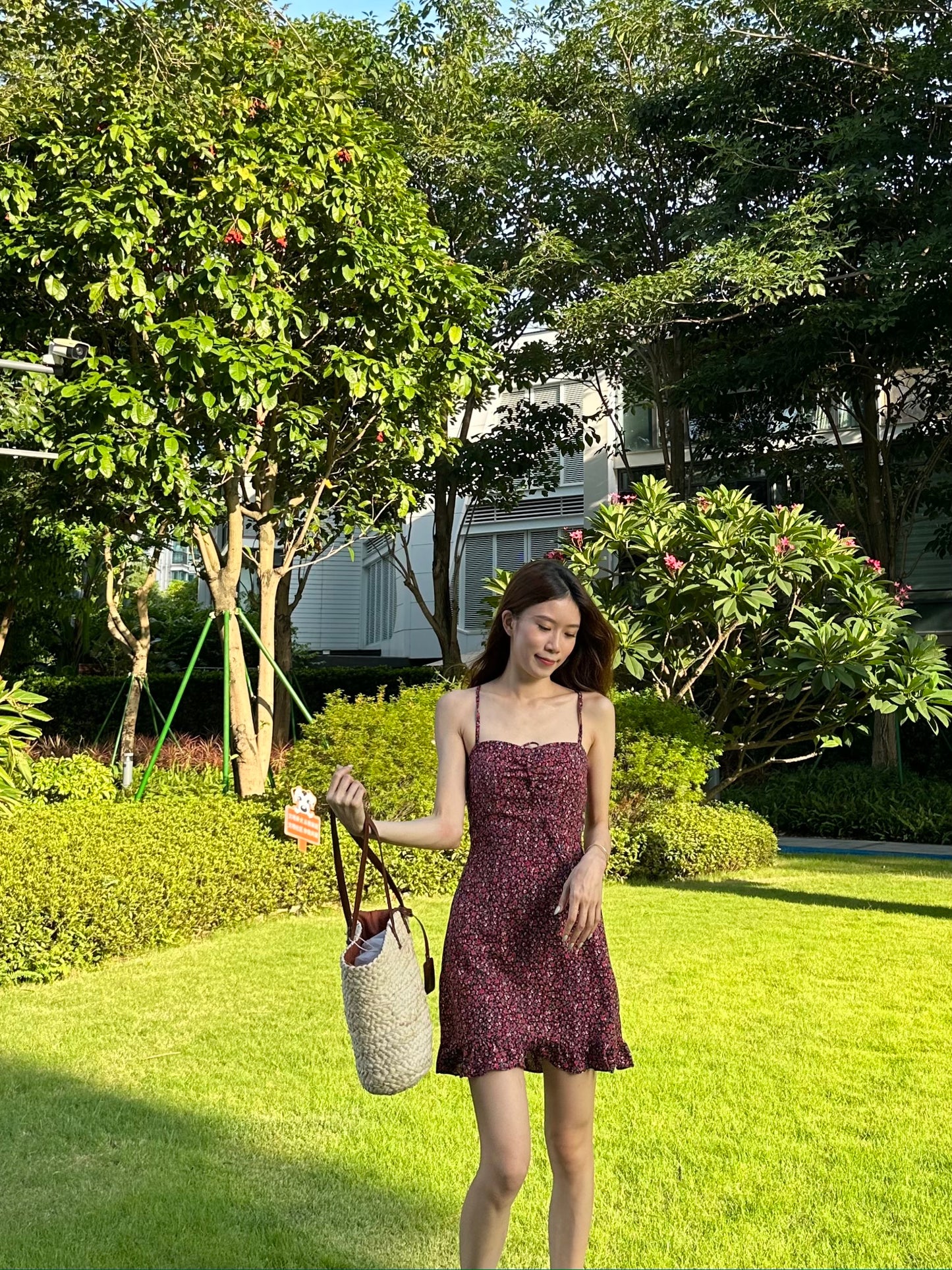 Cherry Cross Back Mini Dress