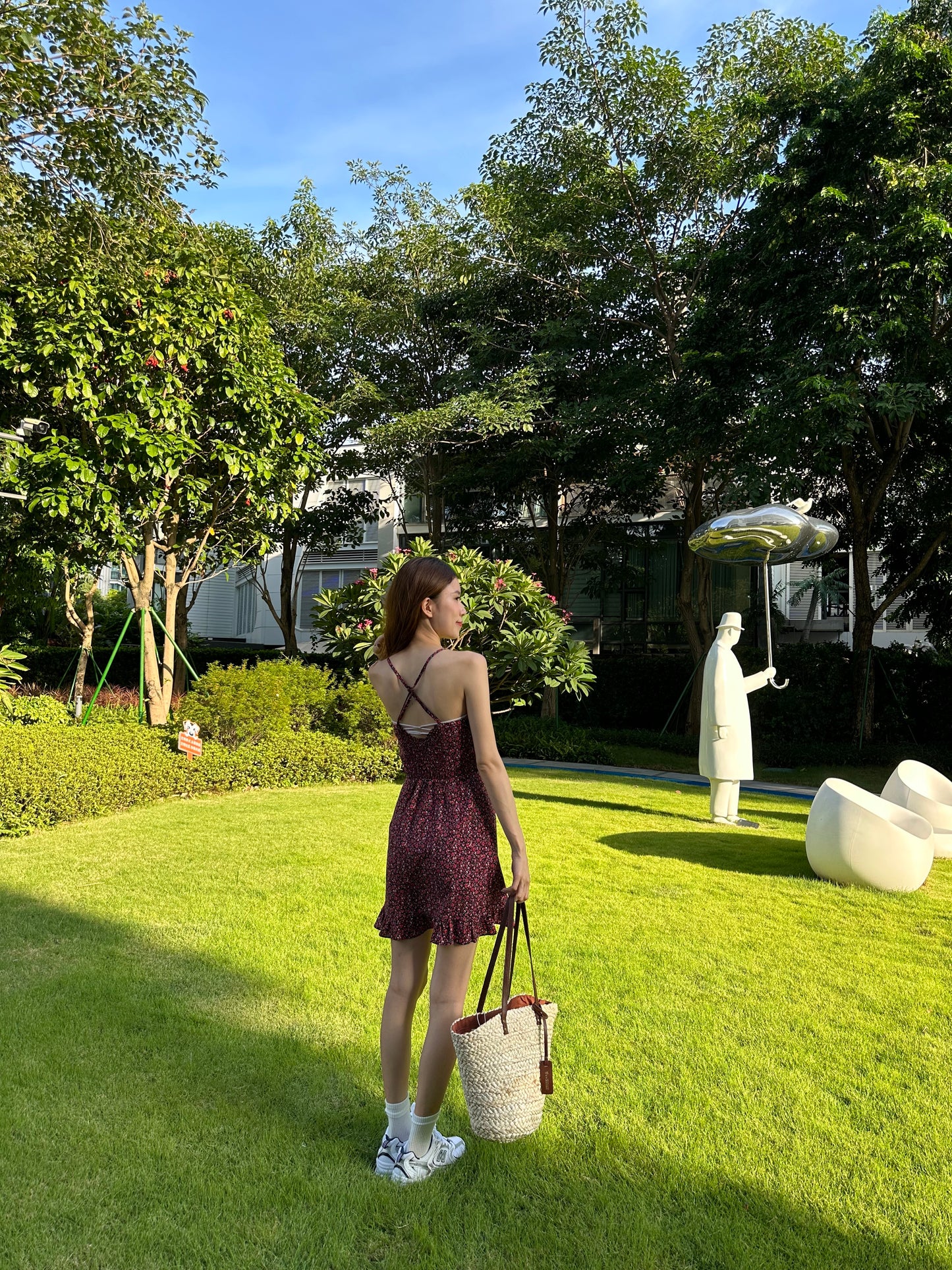 Cherry Cross Back Mini Dress