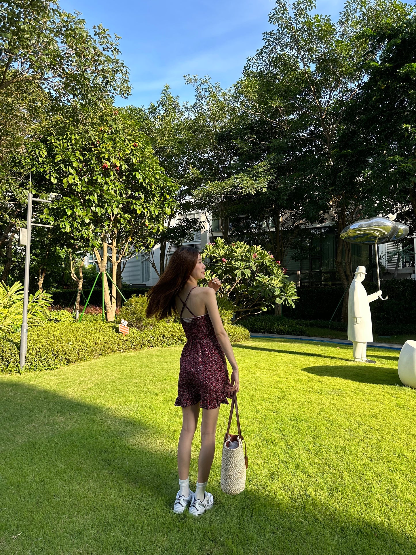 Cherry Cross Back Mini Dress
