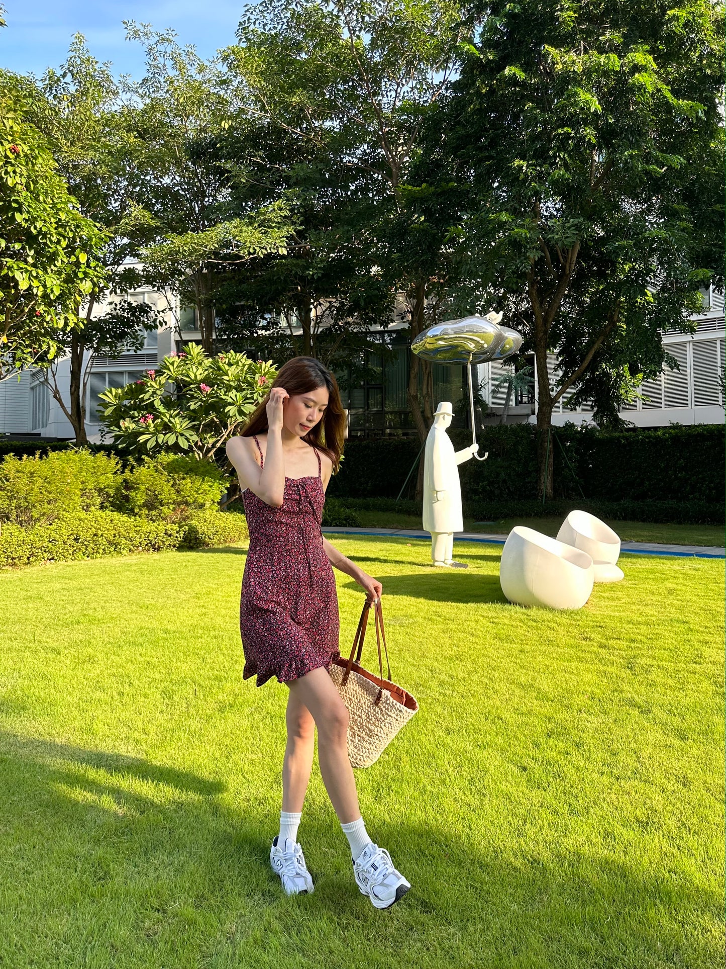 Cherry Cross Back Mini Dress
