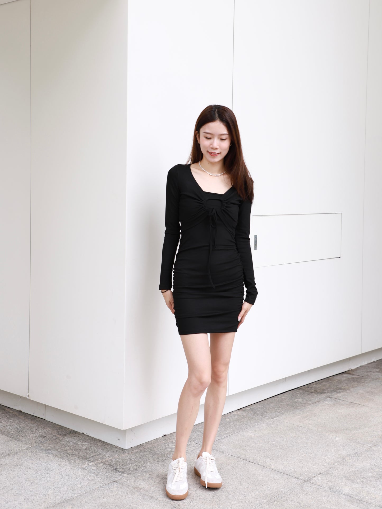 Cardigan Hole & Mini Dress Set