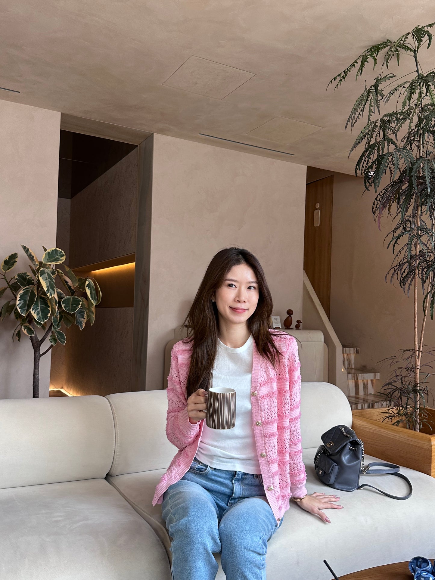 Ruffles Tweed Thin Cardigan