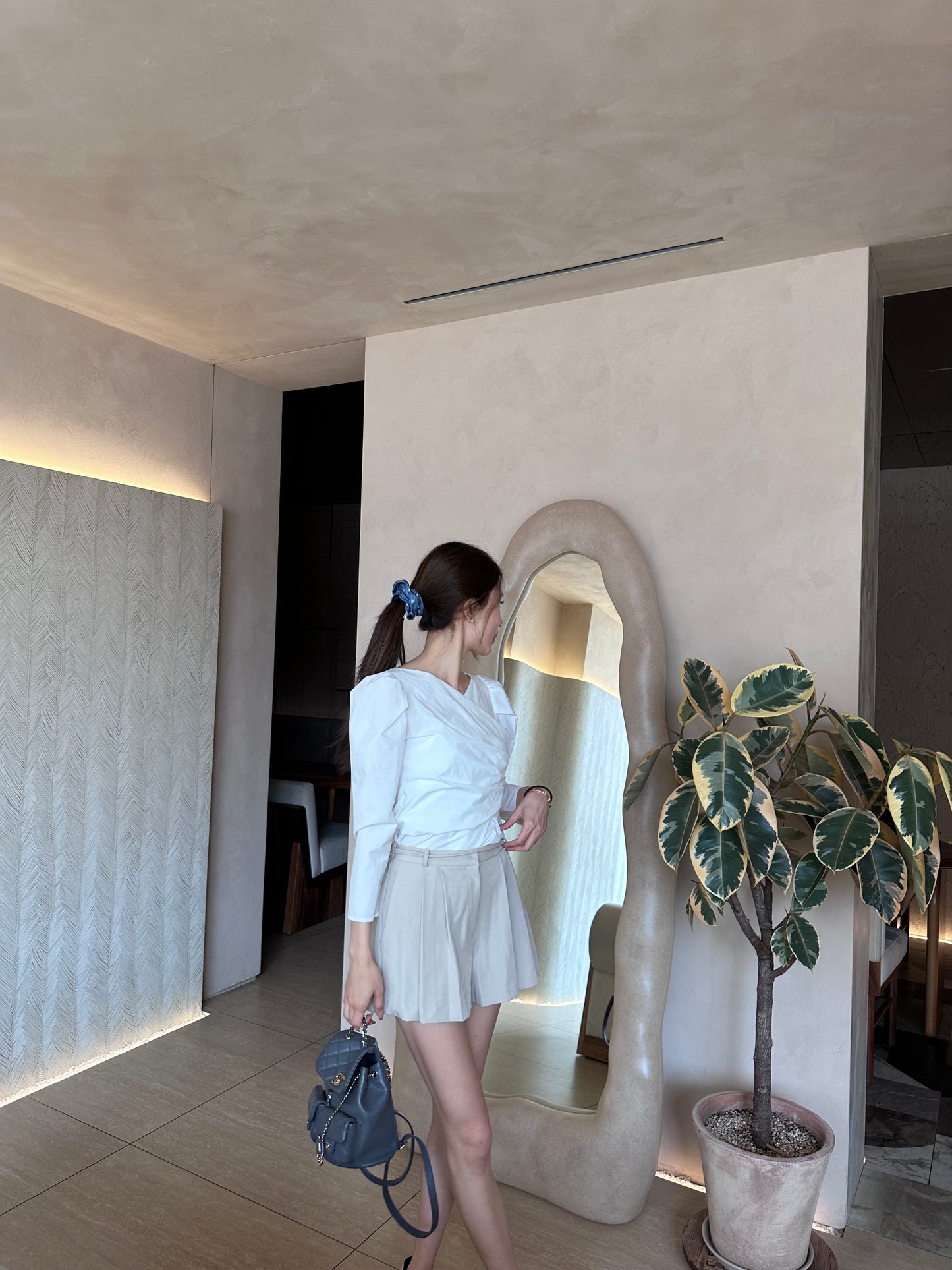 Pleated With Belt Shorts