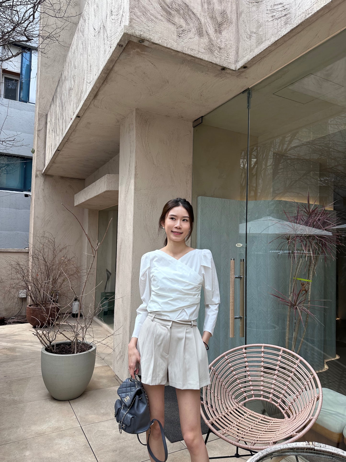 Cross V Smooth Shirt Top