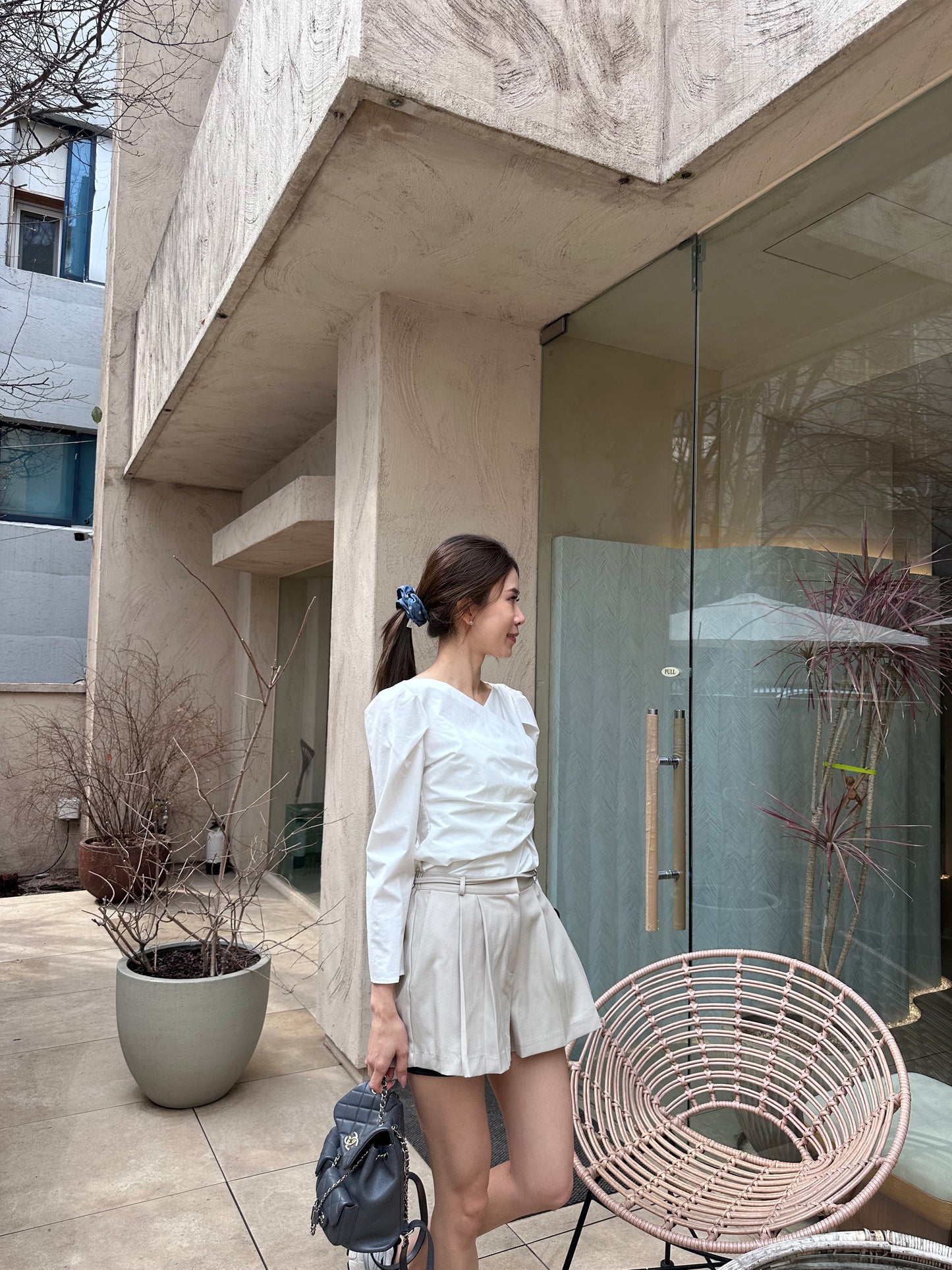 Cross V Smooth Shirt Top