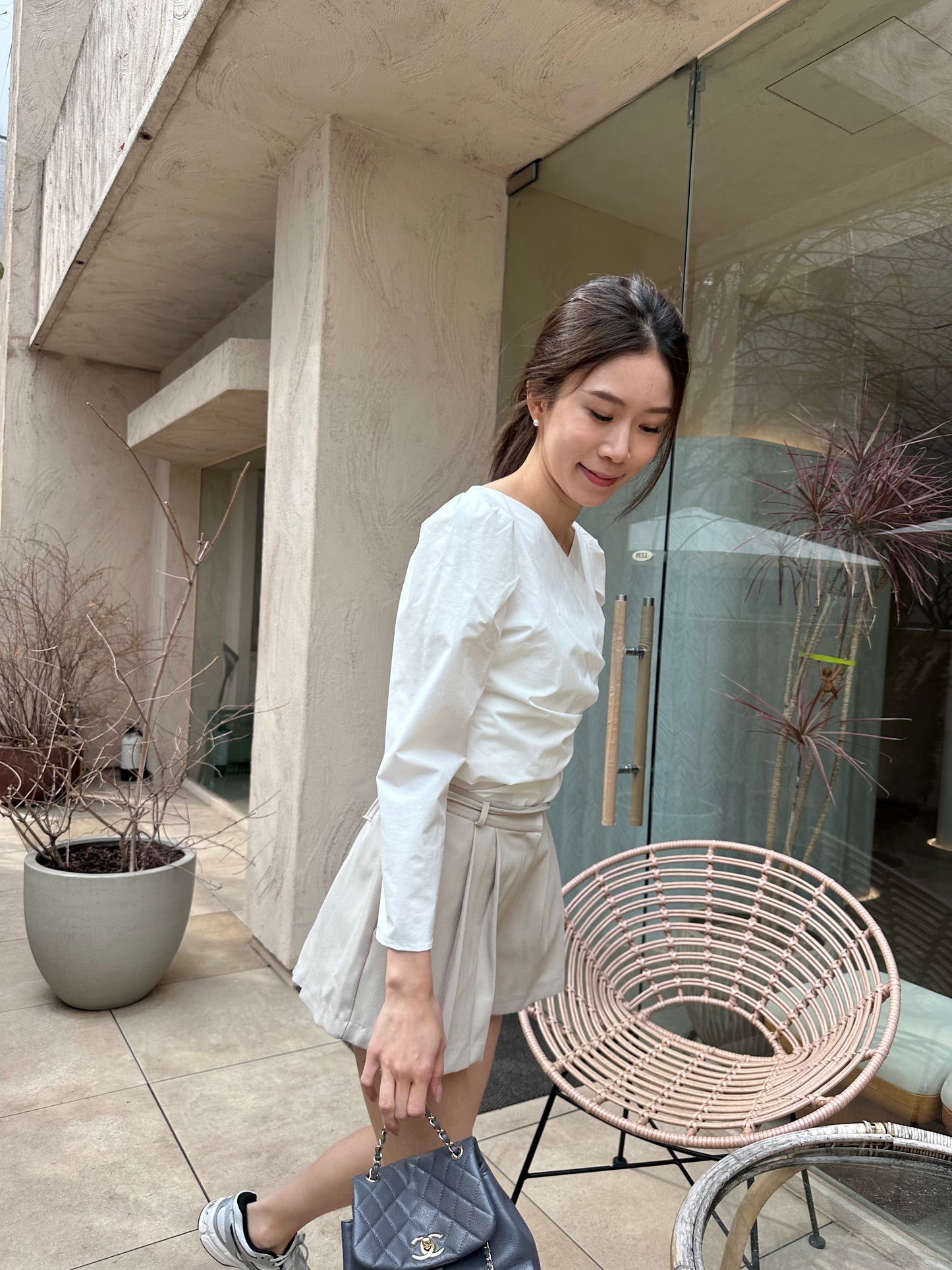 Cross V Smooth Shirt Top