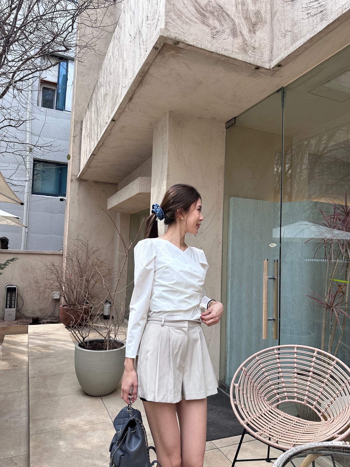 Cross V Smooth Shirt Top