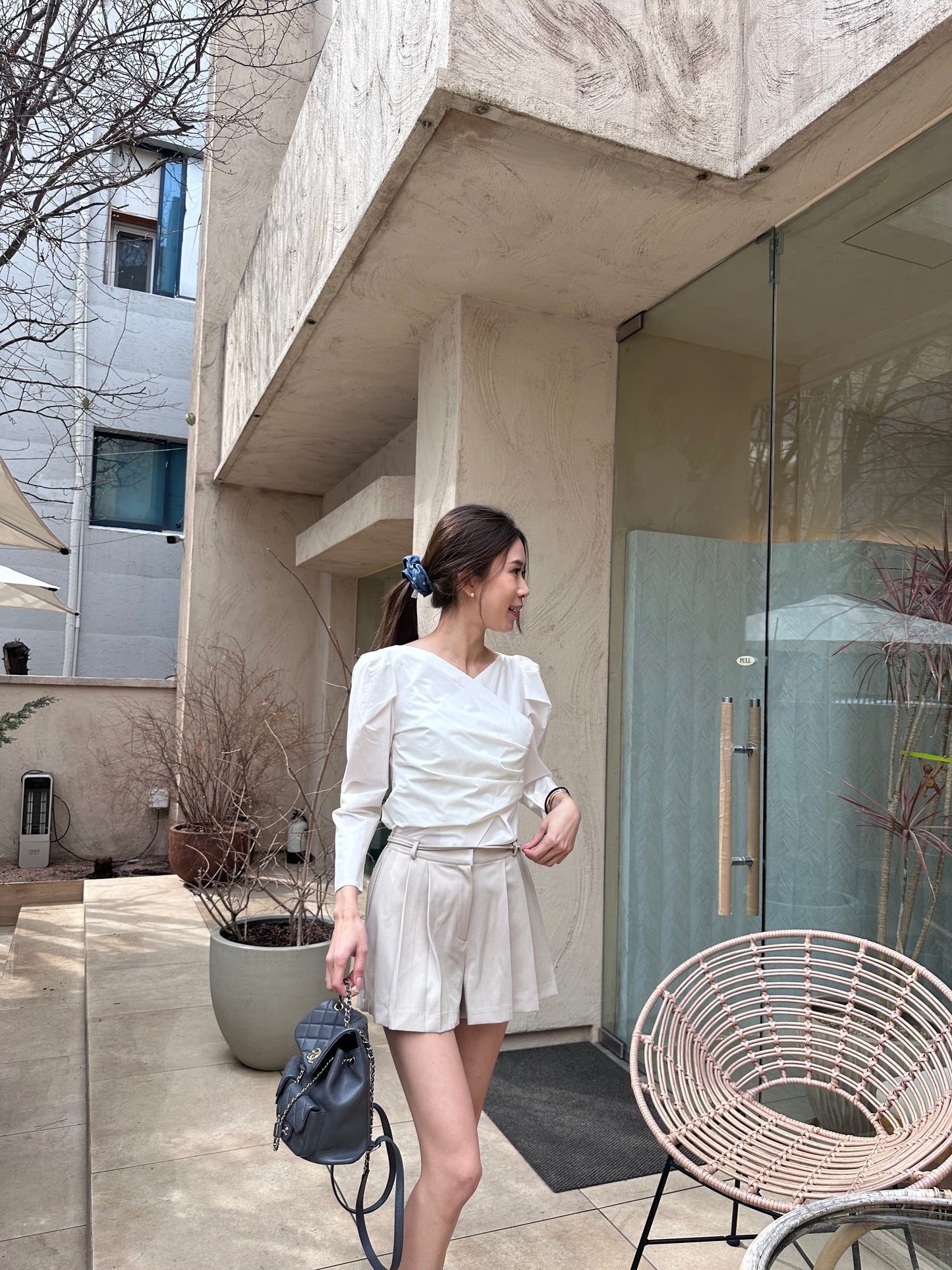Cross V Smooth Shirt Top