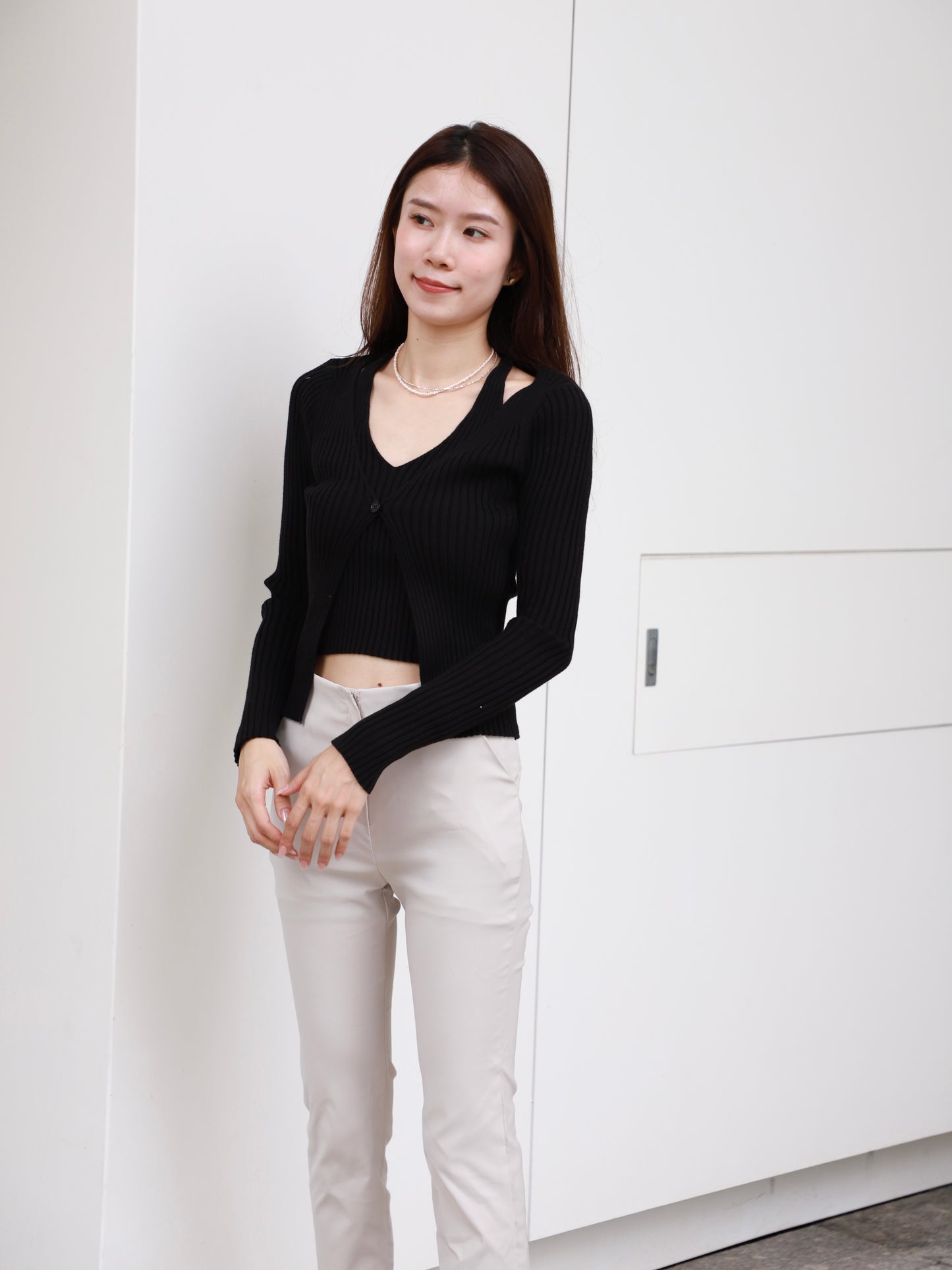 Cross Neck Attachable Cardigan